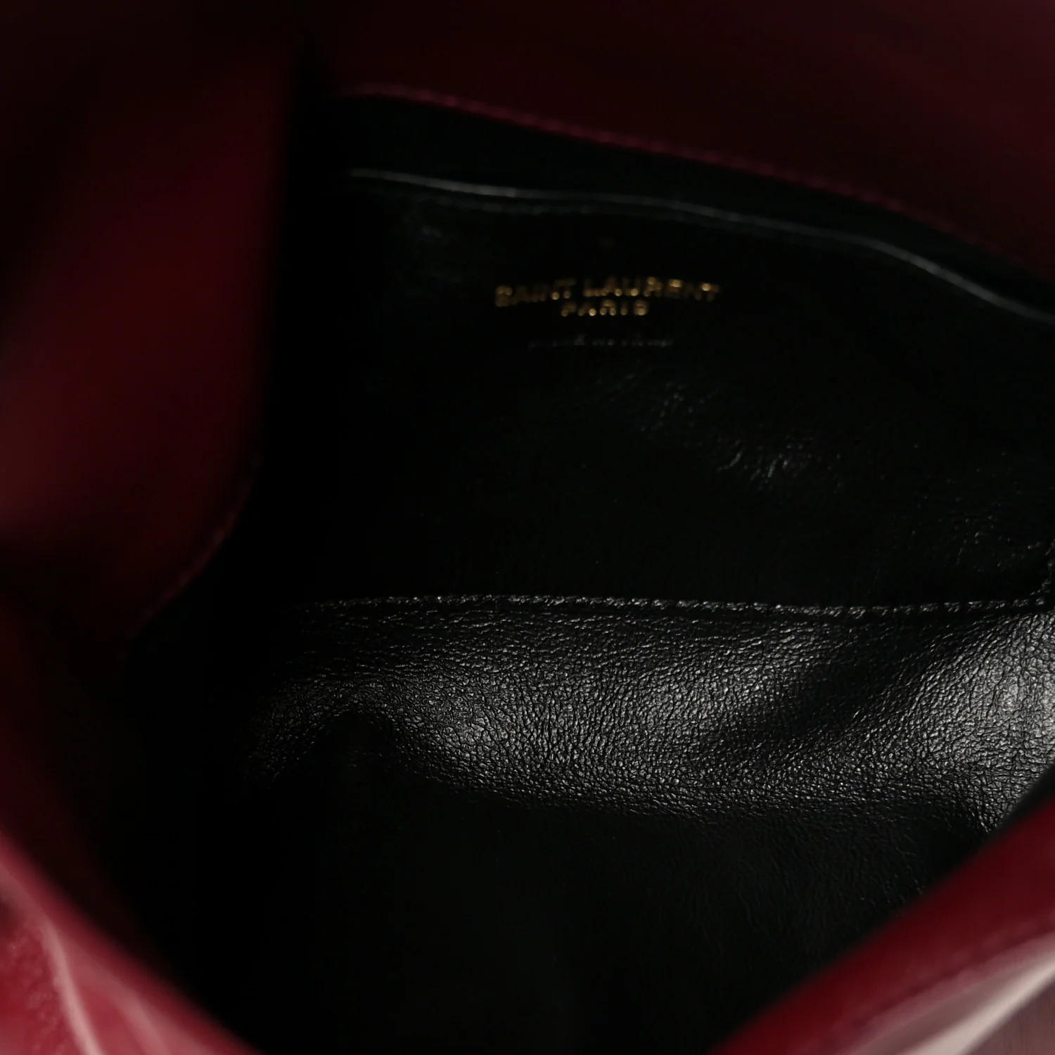 Shiny Calfskin Small Cassandre Chain Pouch Dark Ruby - Image 4