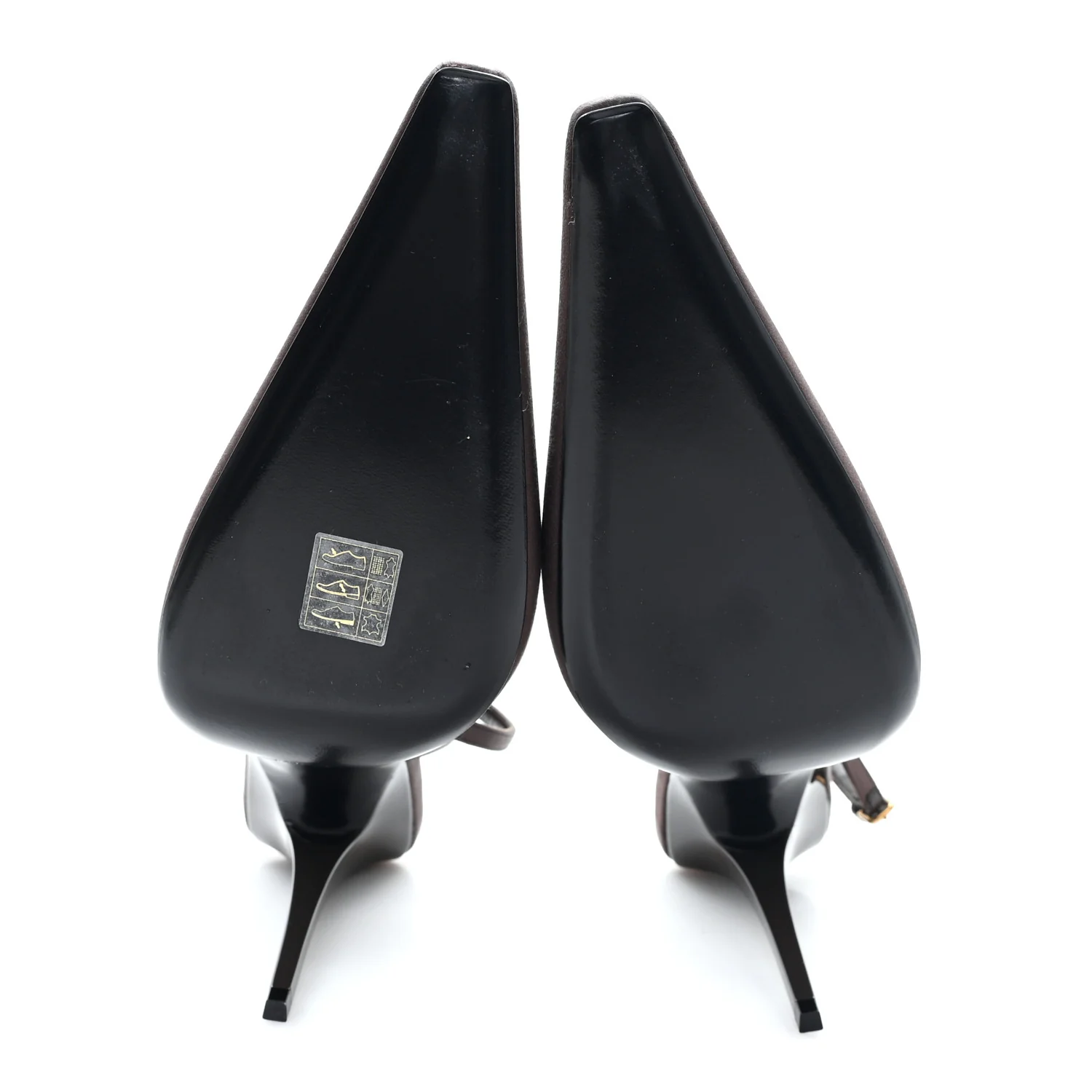 Silk Satin Aimee 110 Slingback Pumps 38 Black Brown - Image 6