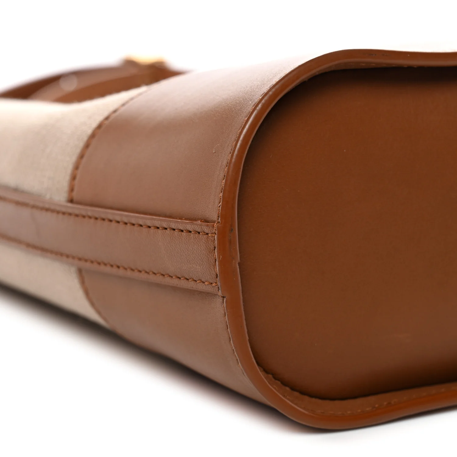 Smooth Calfskin Canvas Y Small Bucket Bag White Camel - Image 10