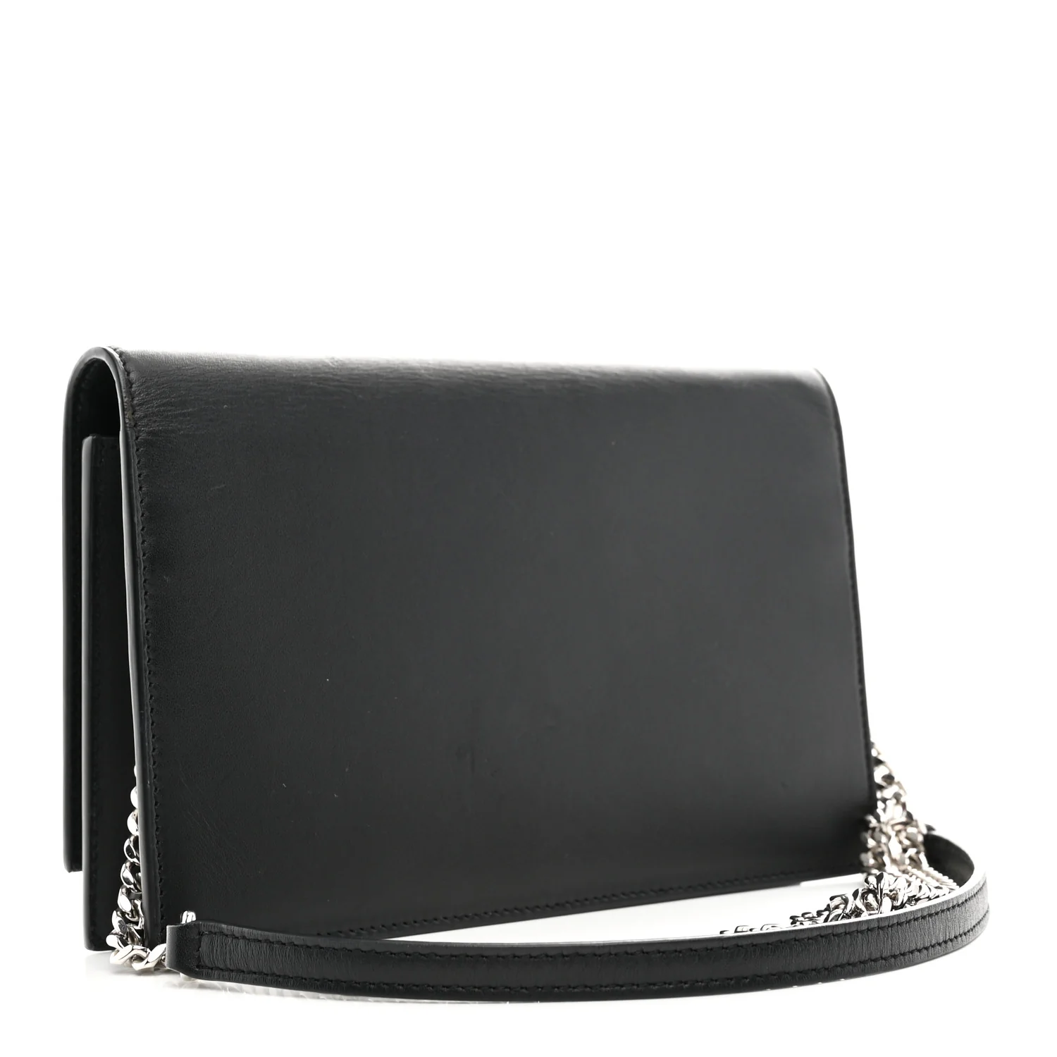 Smooth Calfskin Classic Monogram Kate Tassel Chain Wallet Black - Image 3