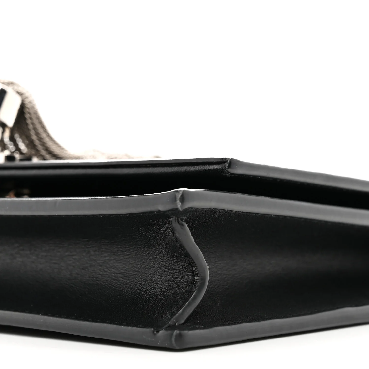 Smooth Calfskin Classic Monogram Kate Tassel Chain Wallet Black - Image 9