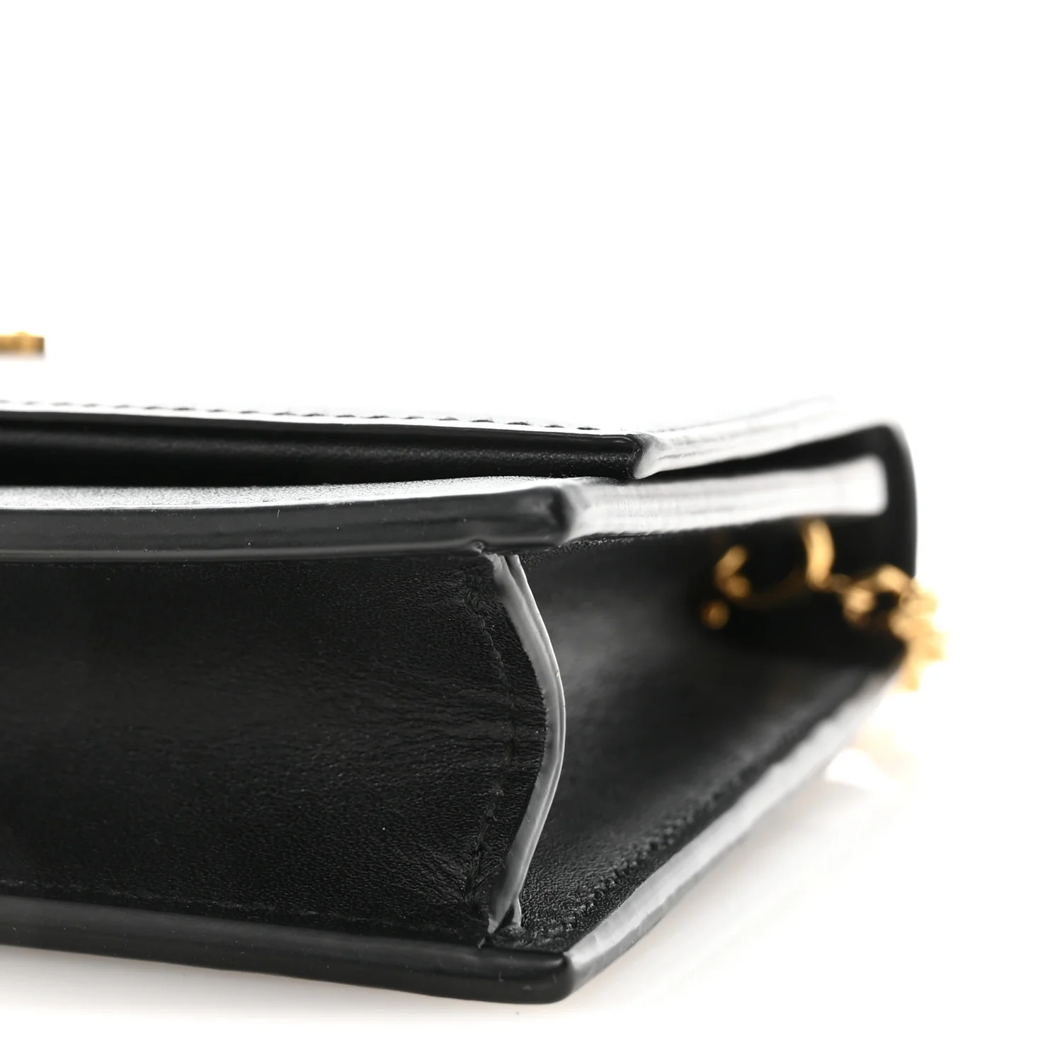 Smooth Calfskin Classic Monogram Kate Tassel Chain Wallet Black - Image 9