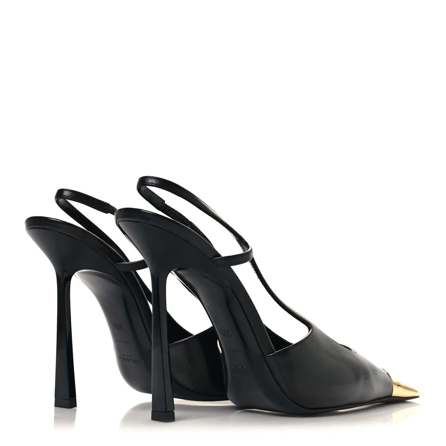 Smooth Calfskin Jeanne 110 Slingback Pumps 39.5 Black - Image 5