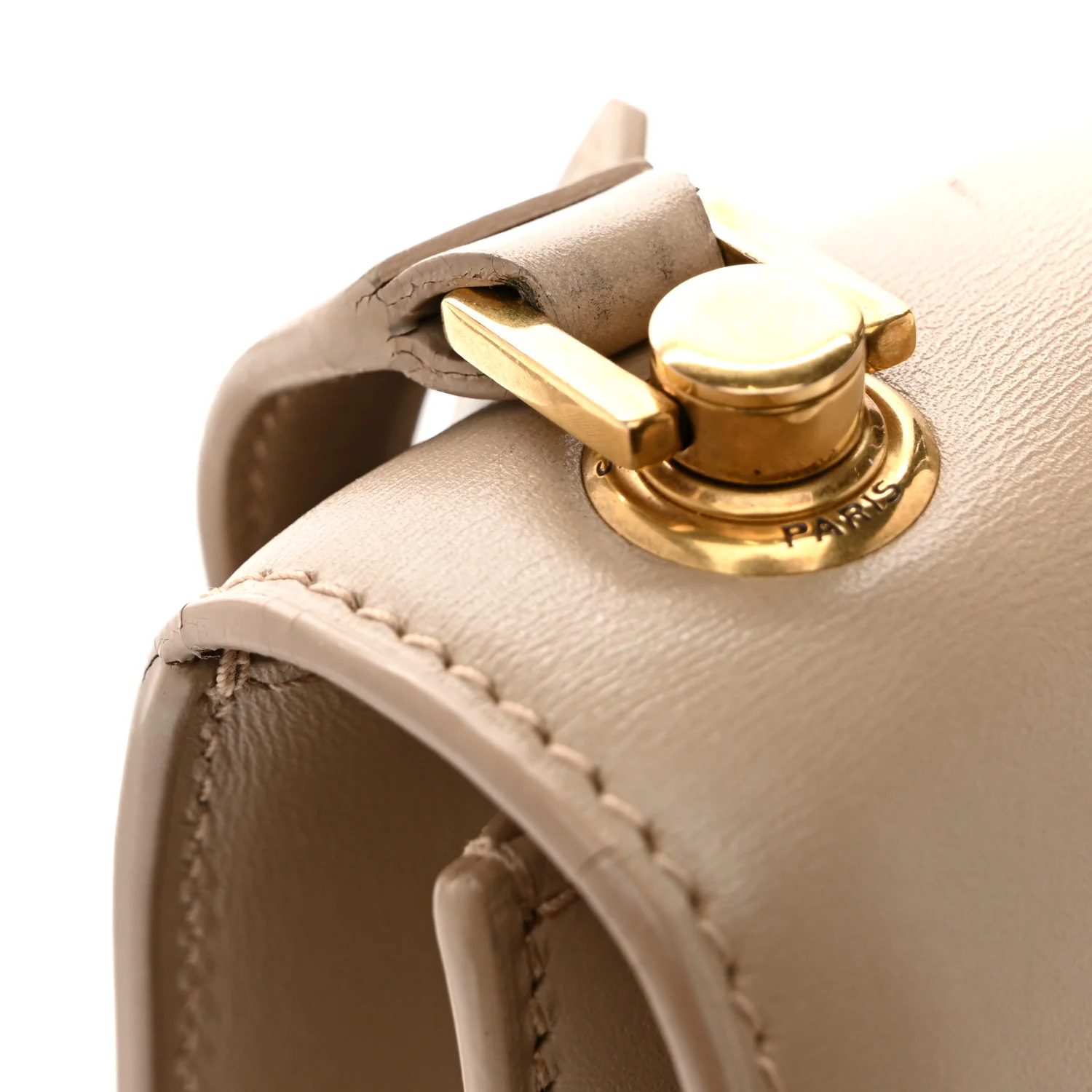 Smooth Calfskin Le Carre Satchel Dark Beige - Image 12