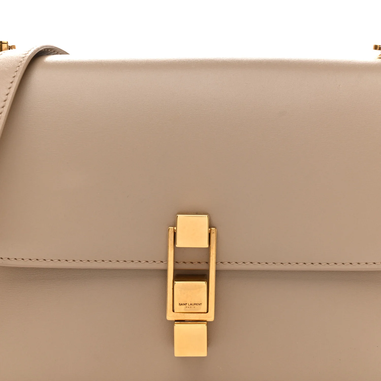 Smooth Calfskin Le Carre Satchel Dark Beige - Image 8