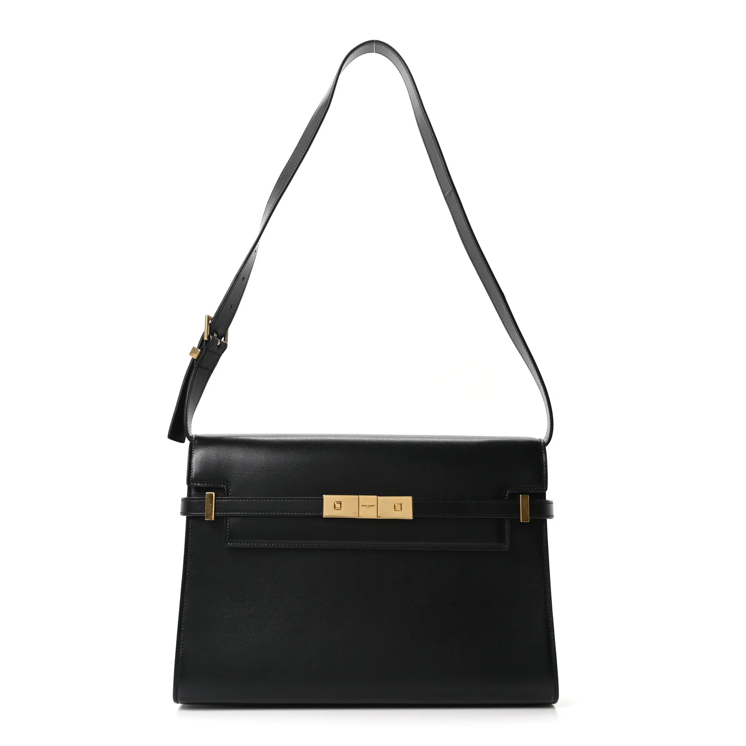 Smooth Calfskin Manhattan Shoulder Bag Black