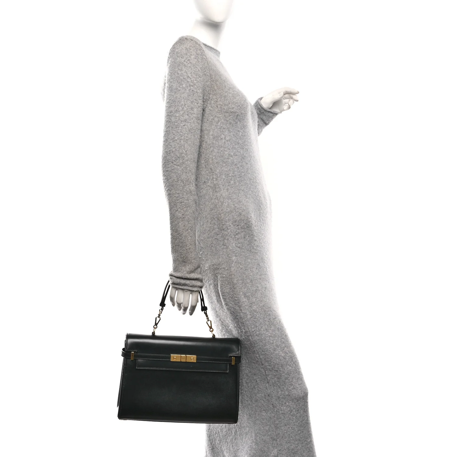 Smooth Calfskin Manhattan Top Handle Black - Image 2
