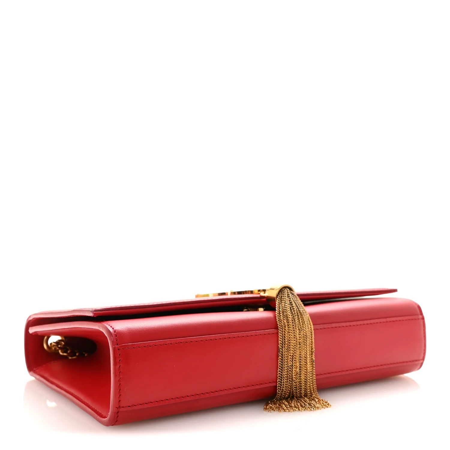 Smooth Calfskin Medium Classic Monogram Kate Tassel Satchel Lipstick Red - Image 4