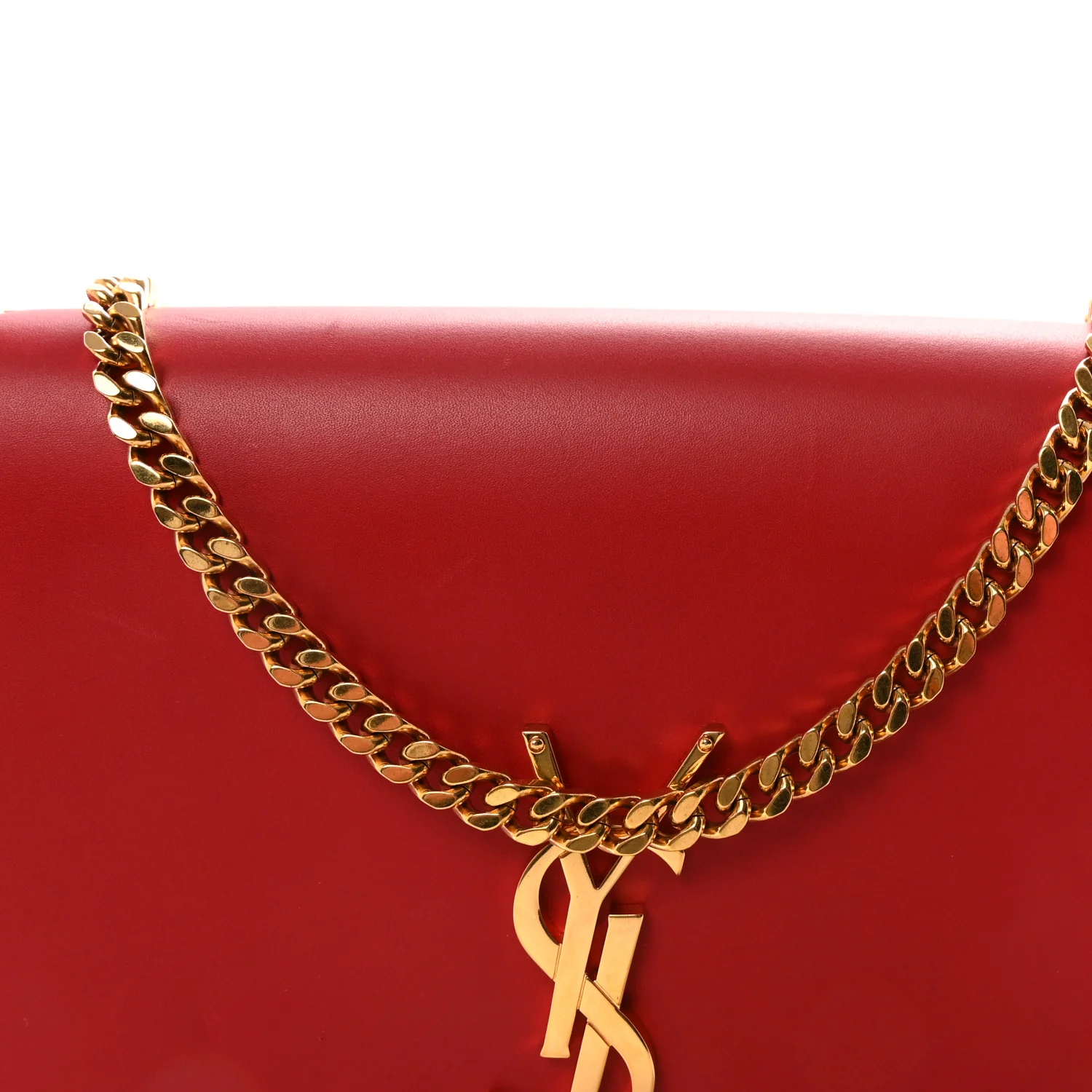 Smooth Calfskin Medium Classic Monogram Kate Tassel Satchel Lipstick Red - Image 7