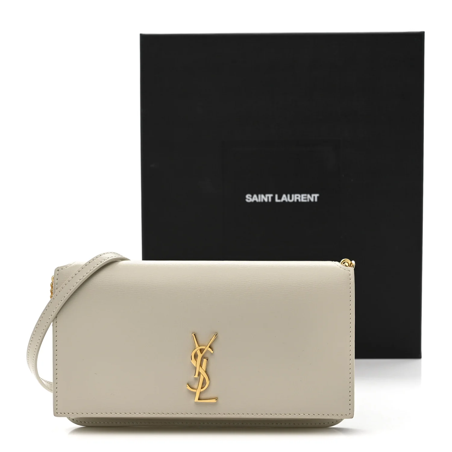 Smooth Calfskin Monogram Phone Holder Crossbody Crema Soft - Image 10