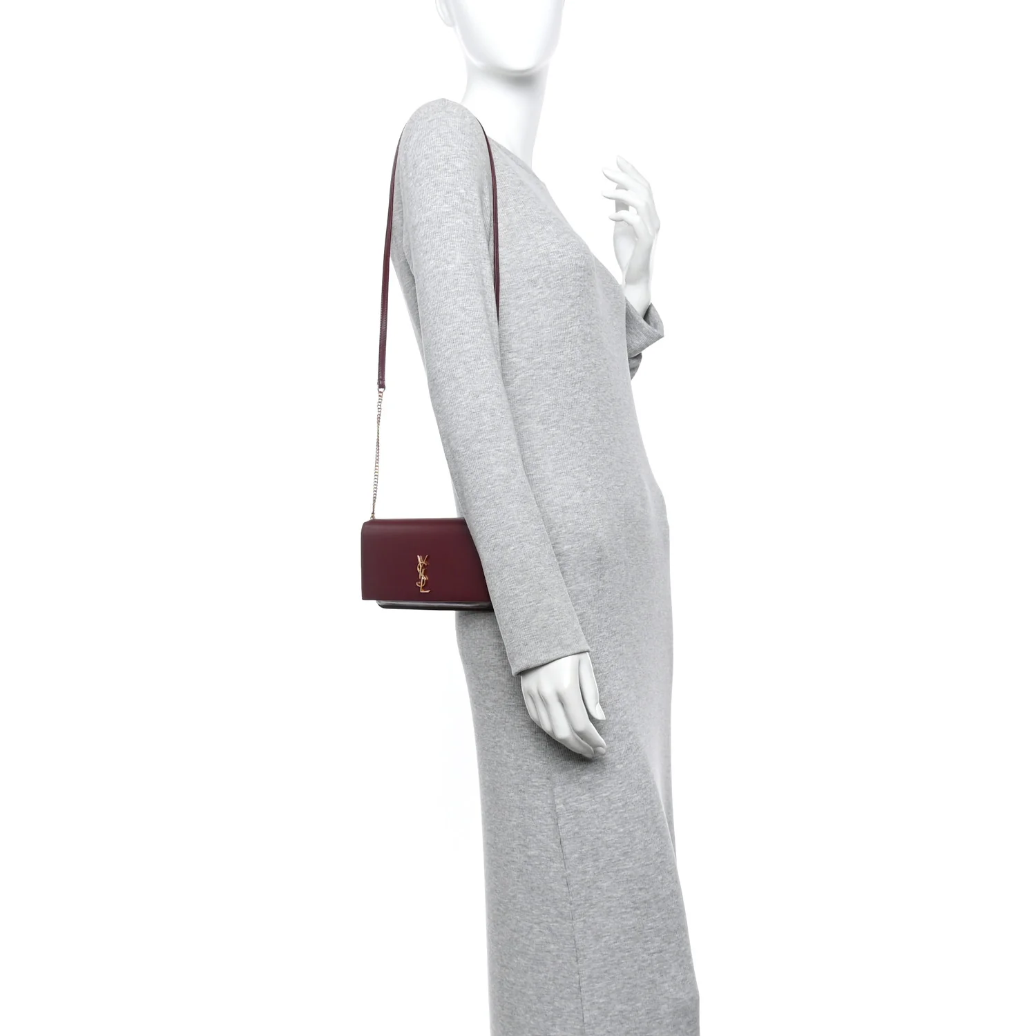 Smooth Calfskin Monogram Phone Holder Crossbody New Dark Bordeaux - Image 2