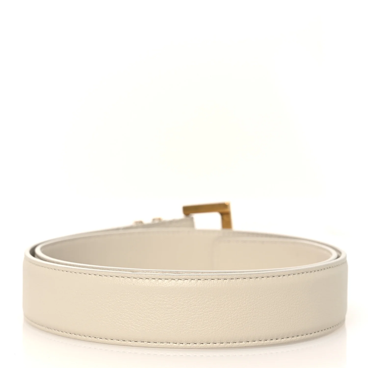 Smooth Calfskin Monogram Square Buckle Belt 75 30 Crema Soft - Image 2