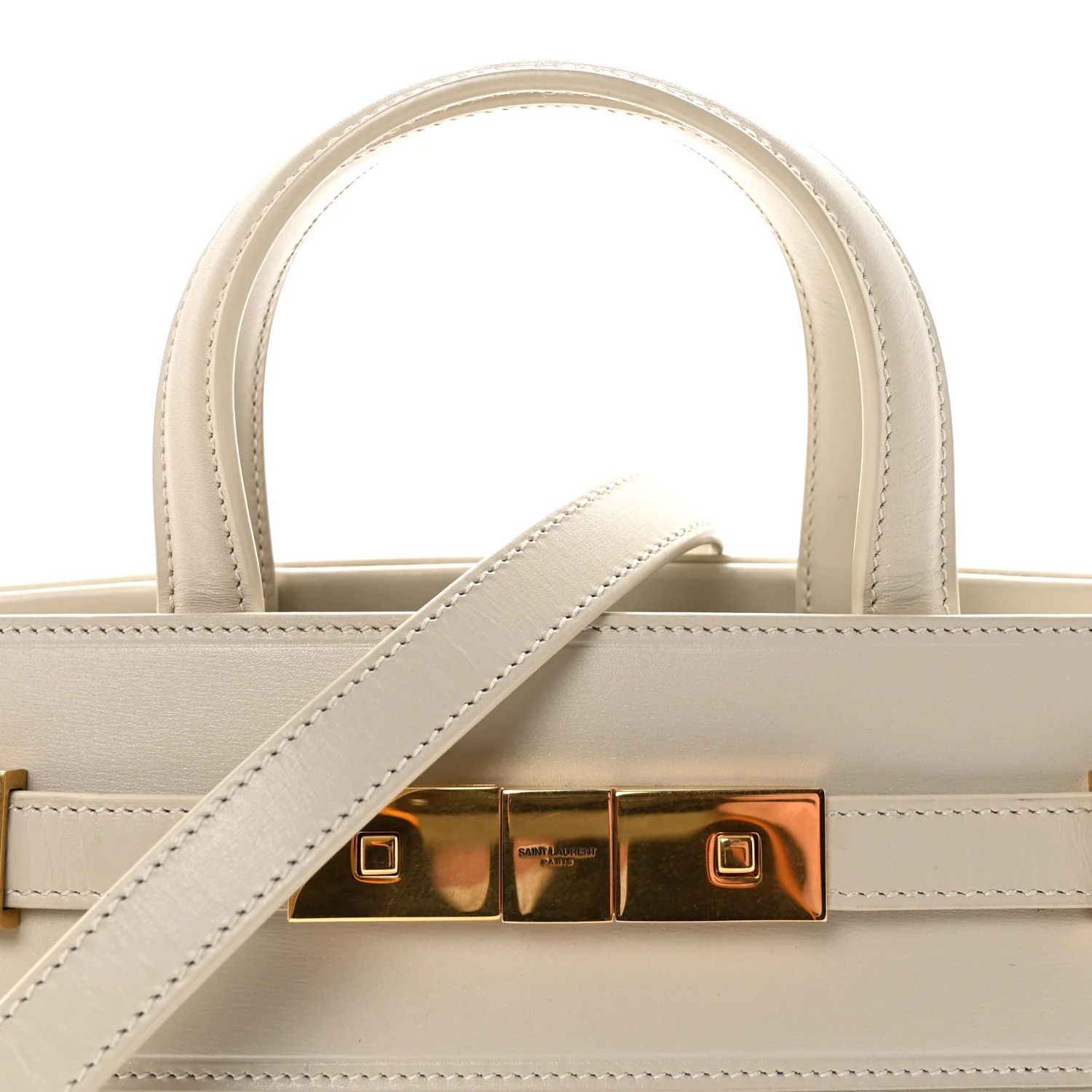 Smooth Calfskin Nano Manhattan Shopper Tote Crema Soft - Image 6