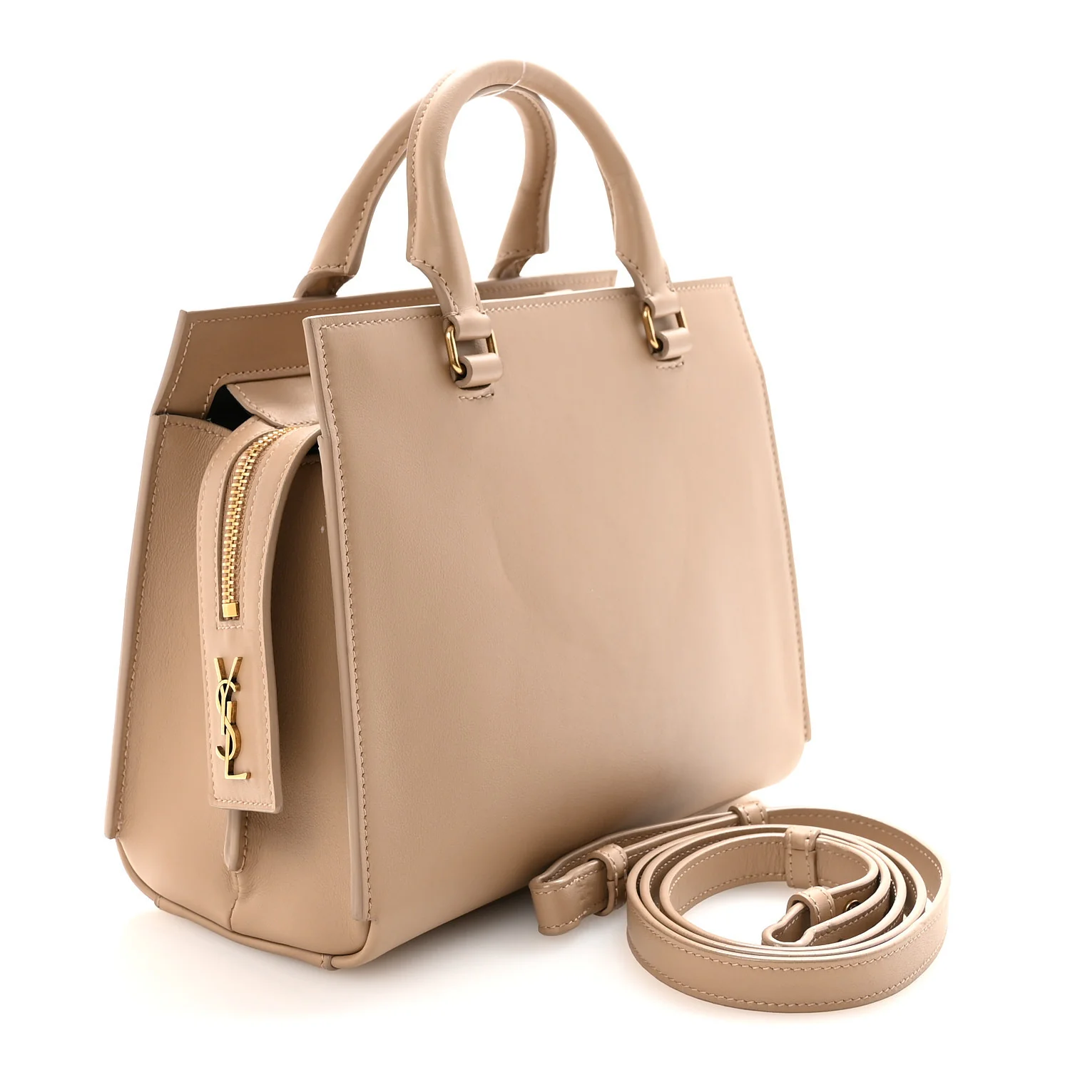 Smooth Calfskin Small East Side Tote Taupe - Image 3