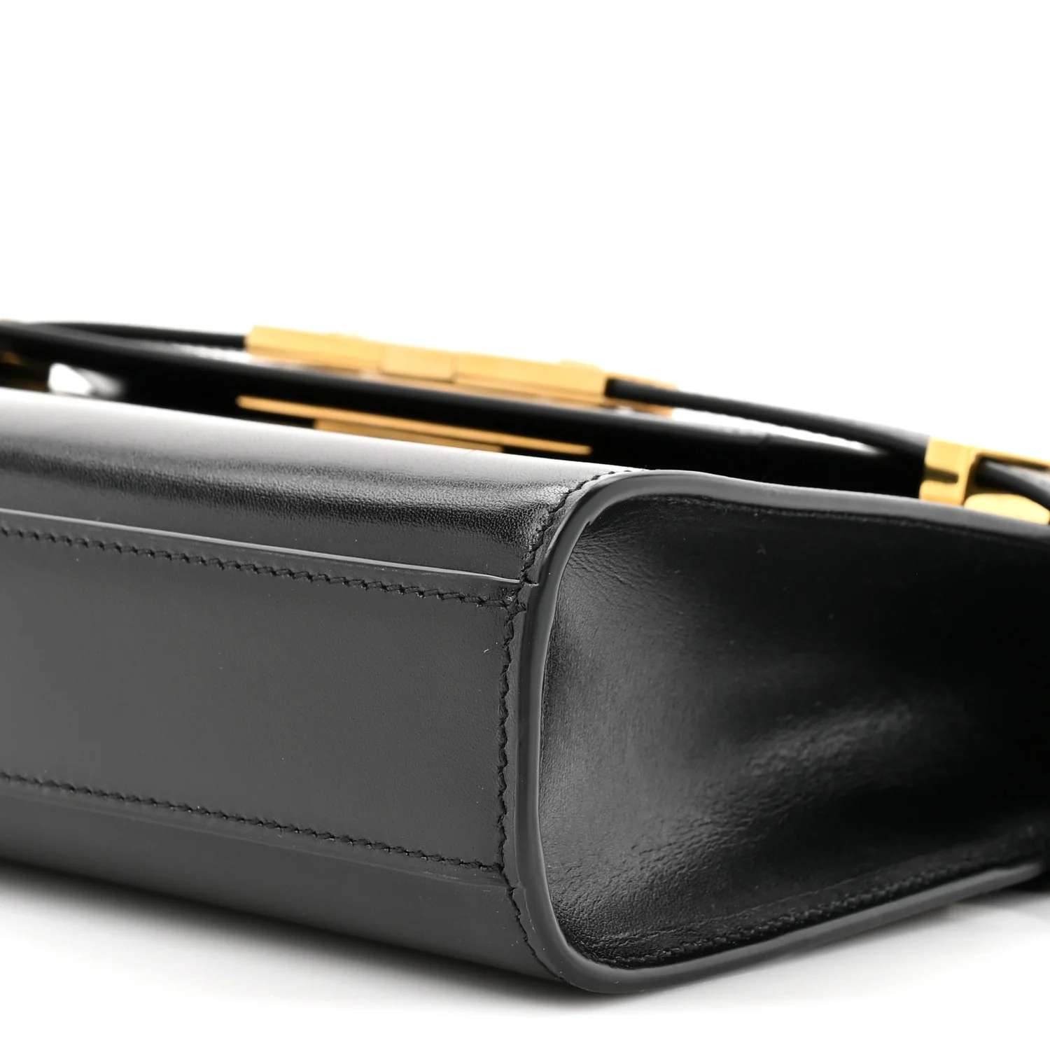 Smooth Calfskin Small Manhattan Shoulder Bag Black - Image 9