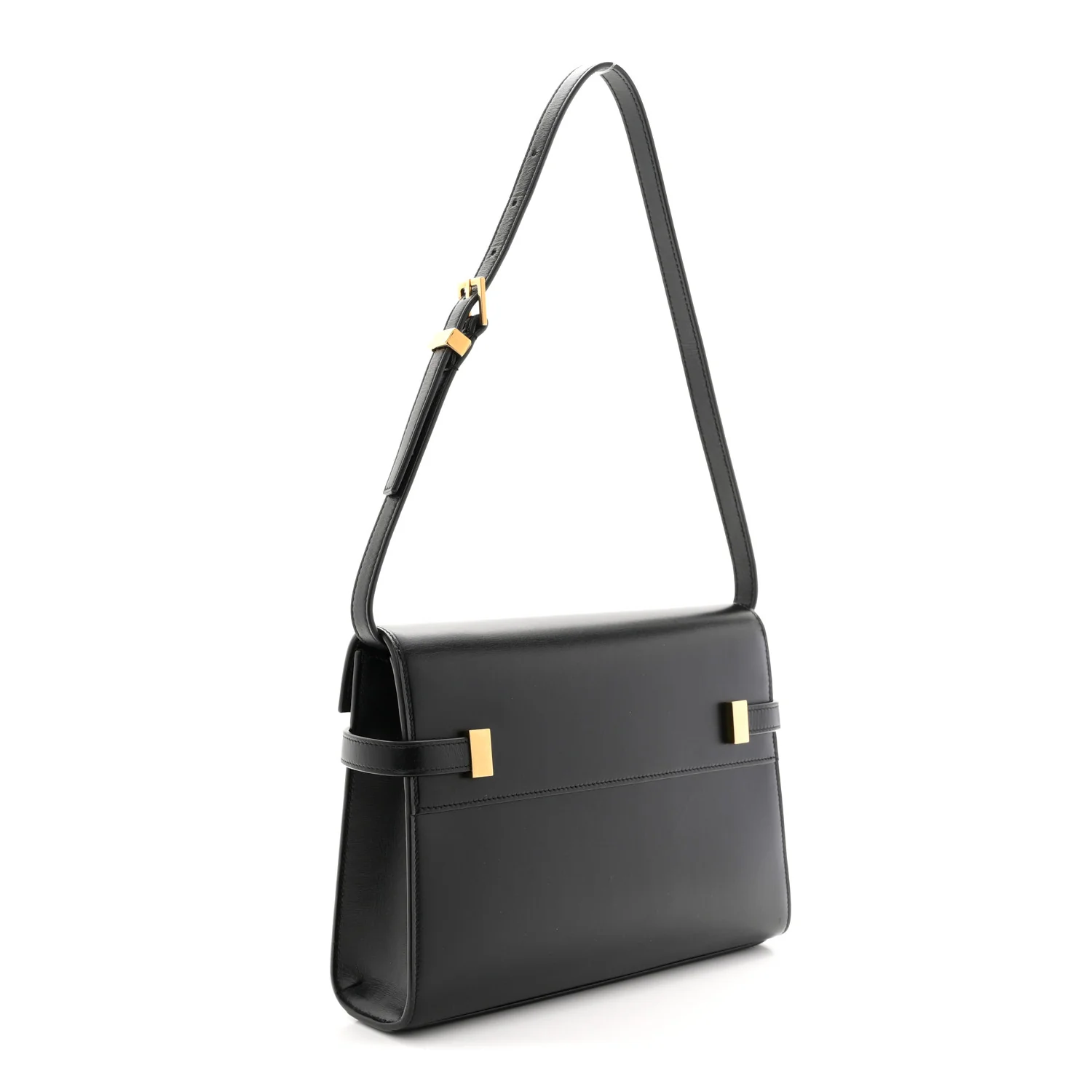 Smooth Calfskin Small Manhattan Shoulder Bag Black - Image 3