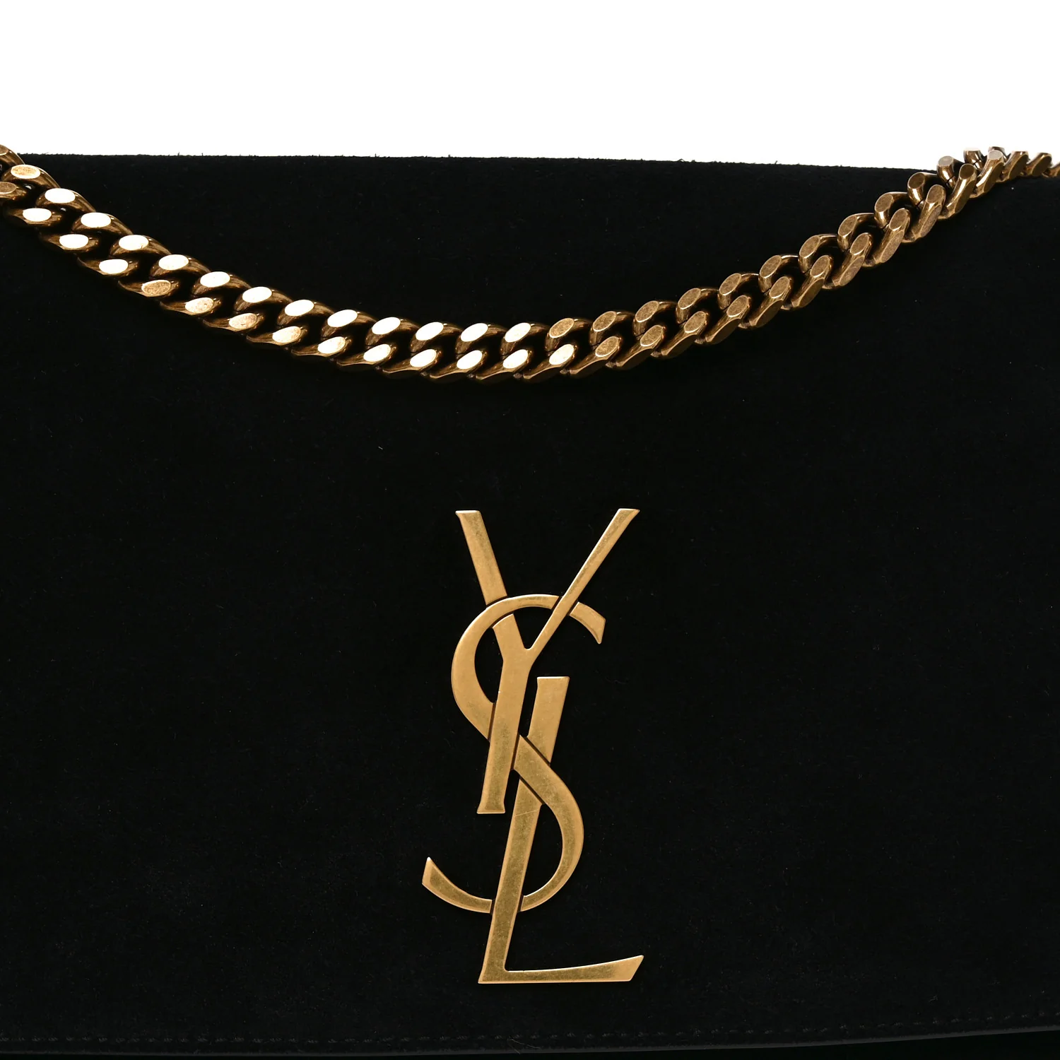 Smooth Calfskin Suede Medium Reversible Monogram Kate Satchel Black - Image 8