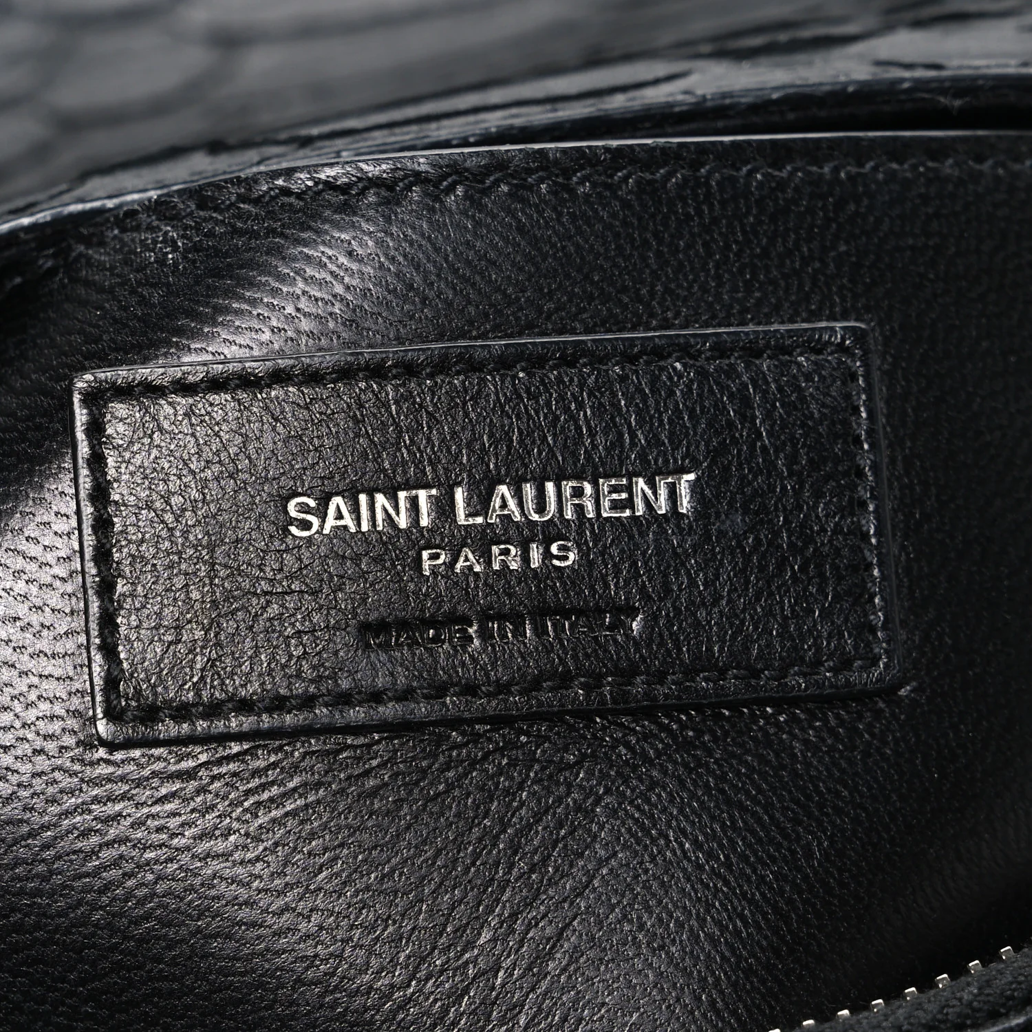 Snake Calfskin Embossed Monogram Large College Satchel Black - Image 6