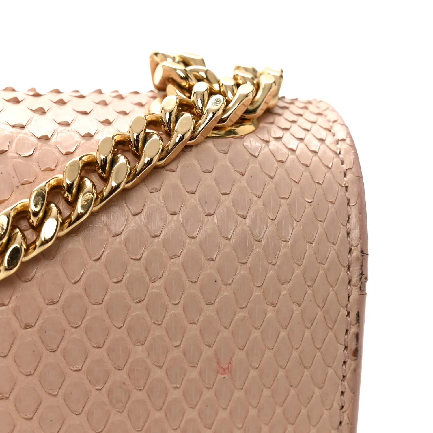 Snakeskin Medium Classic Monogram Kate Tassel Satchel Beige - Image 12
