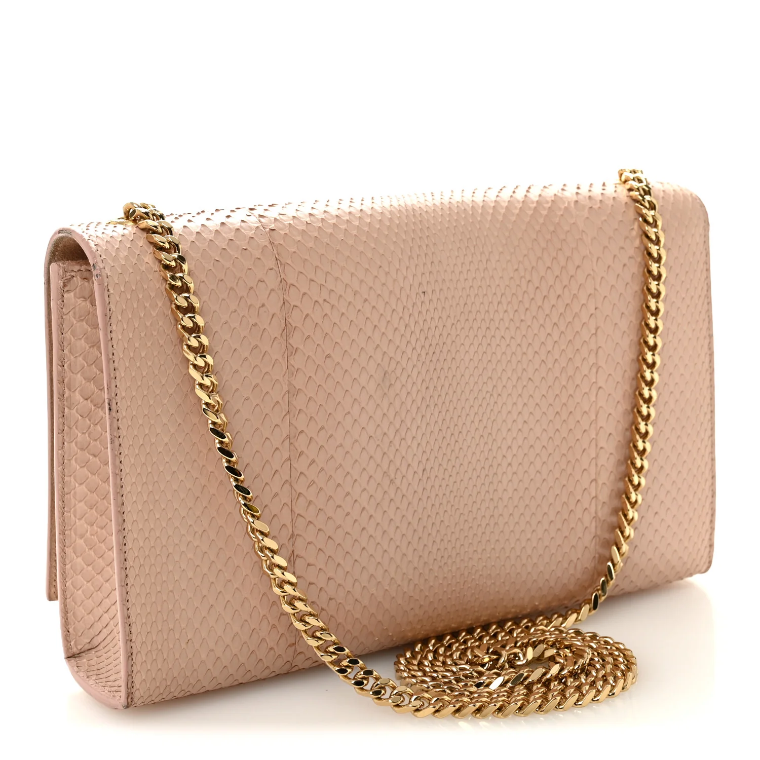 Snakeskin Medium Classic Monogram Kate Tassel Satchel Beige - Image 3