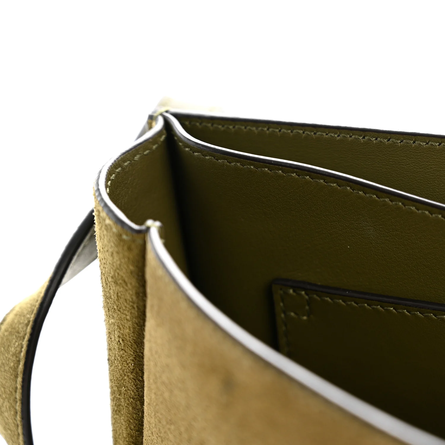 Suede Calfskin Monogram Small Kaia Satchel Olive Green - Image 11