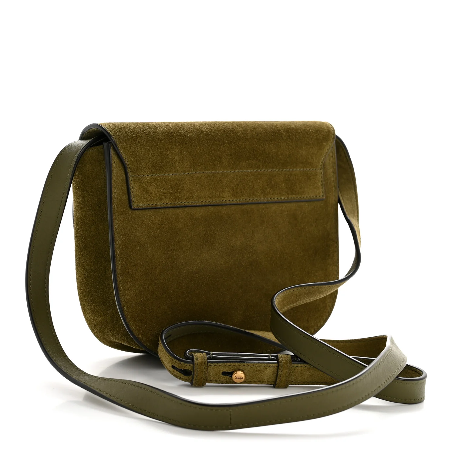 Suede Calfskin Monogram Small Kaia Satchel Olive Green - Image 3