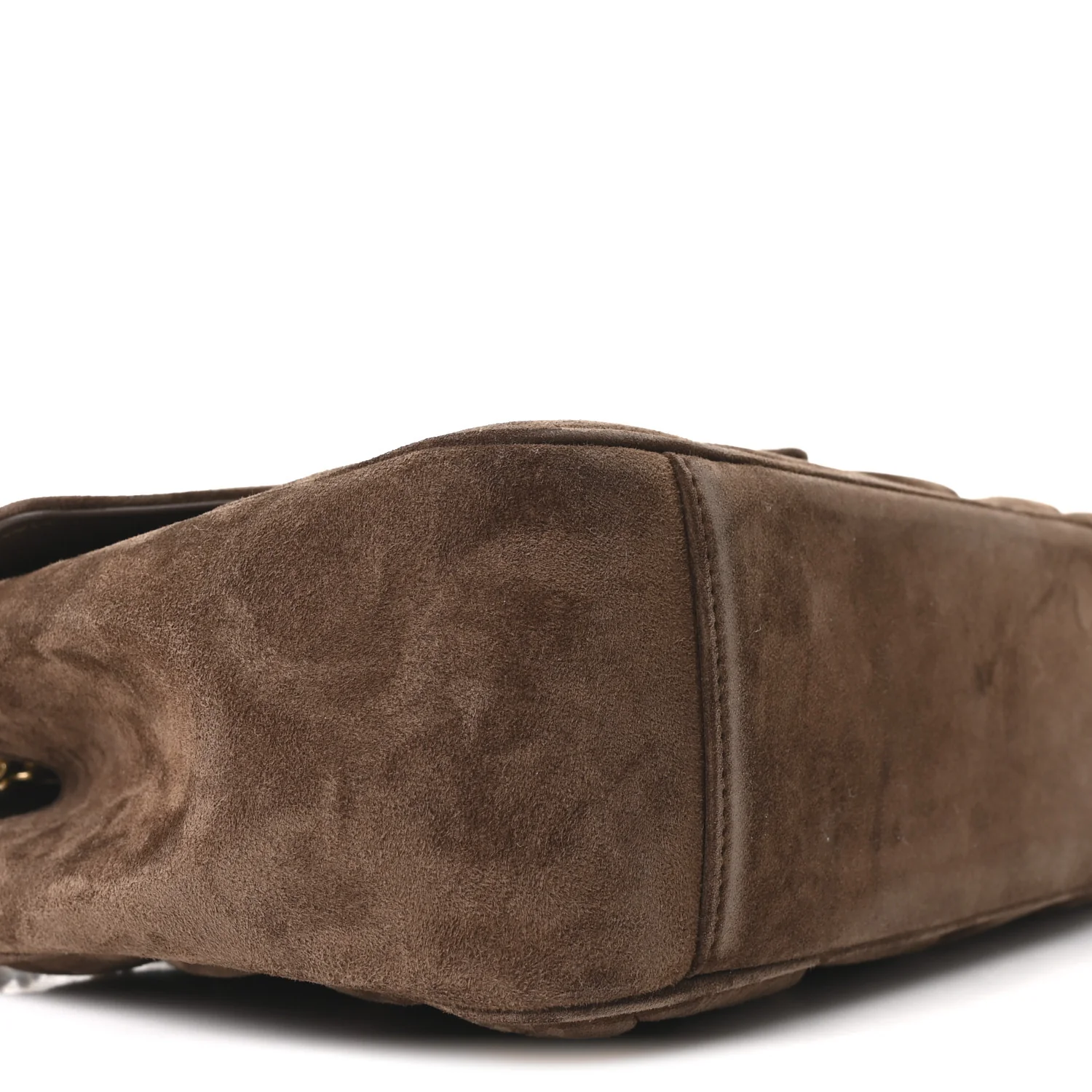 Suede Chevron Quilted Medium LouLou Bark Brown - Image 10
