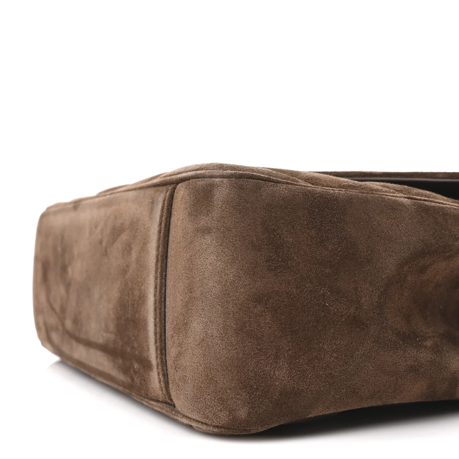 Suede Chevron Quilted Medium LouLou Bark Brown - Image 11