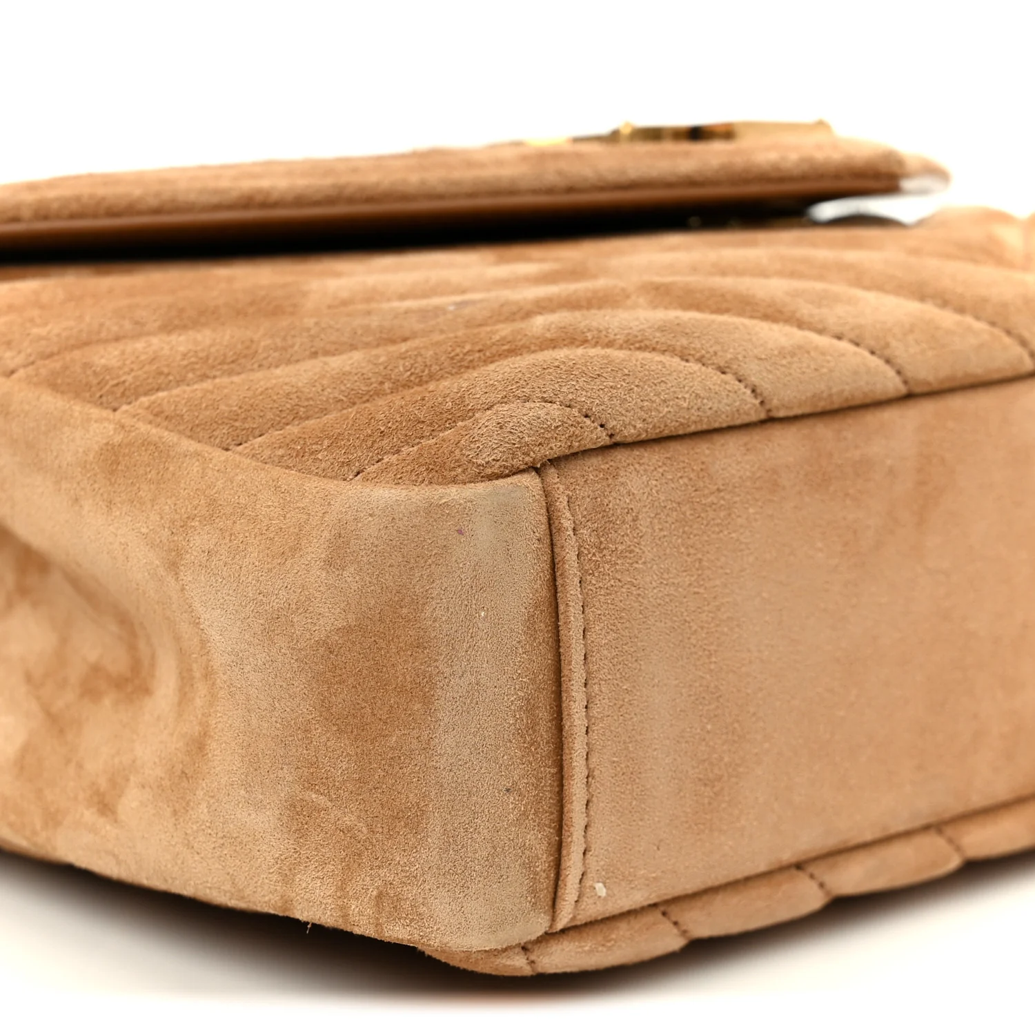 Suede Matelasse Chevron Monogram Medium College Bag Cinnamon - Image 10