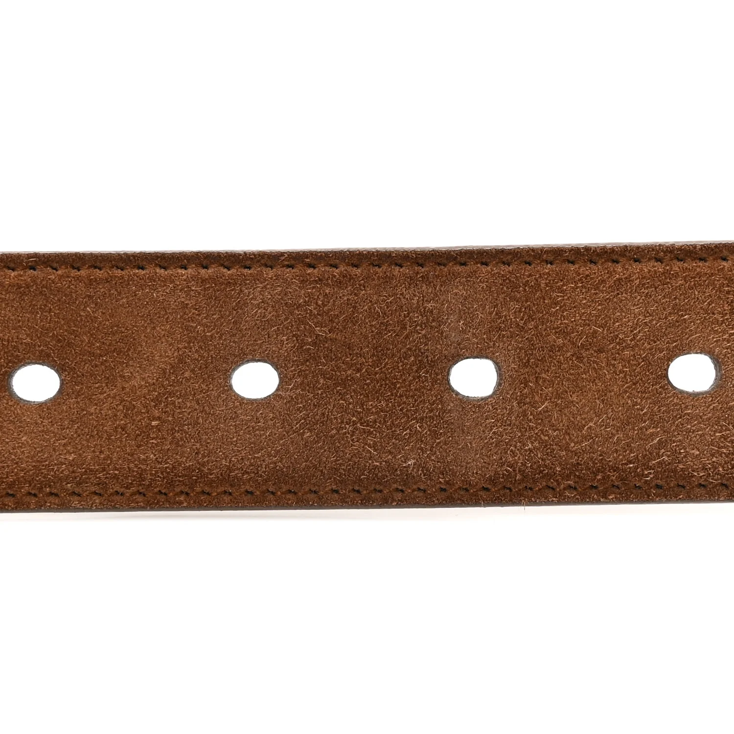 Suede Monogram Square Buckle Belt 80 32 Tan Bronze - Image 3