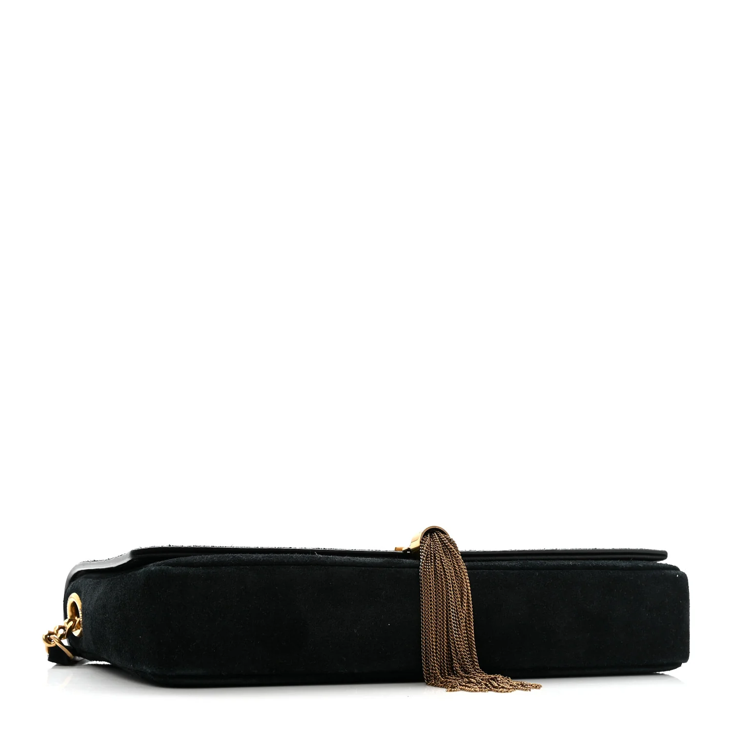 Suede Monogram Tassel Kate 99 Baguette Bag Black - Image 4