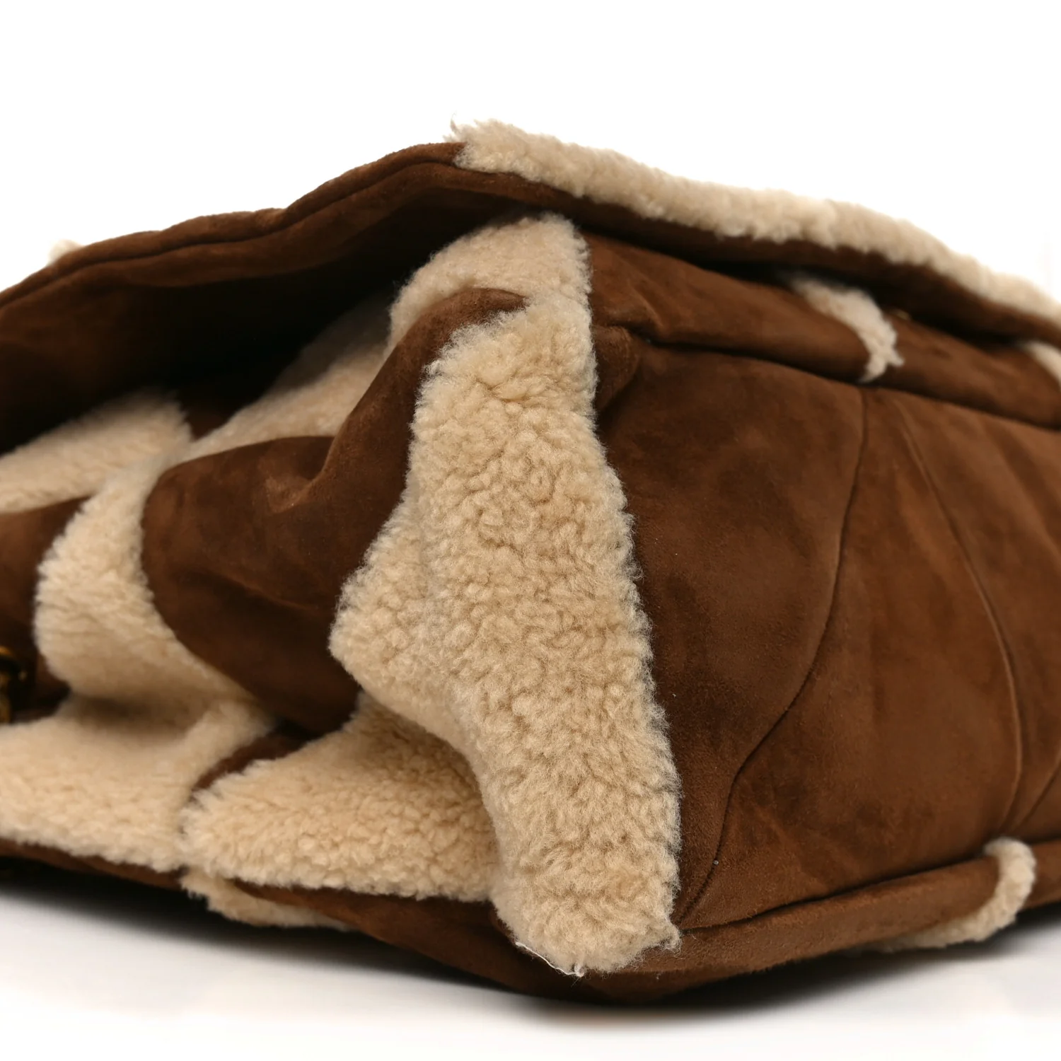 Suede Shearling Patchwork Monogram Giant Jamie Brown Beige - Image 17