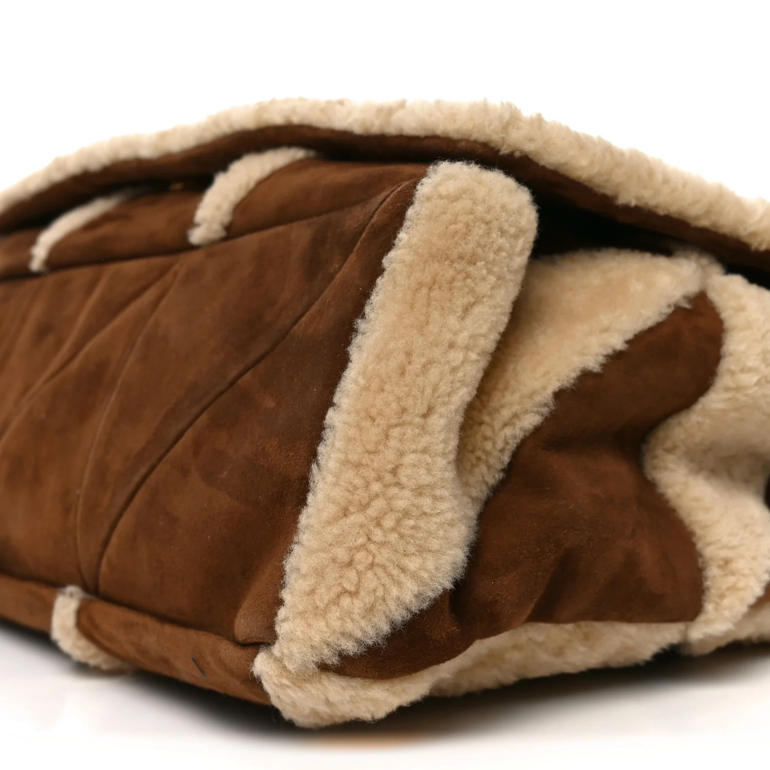 Suede Shearling Patchwork Monogram Giant Jamie Brown Beige - Image 18