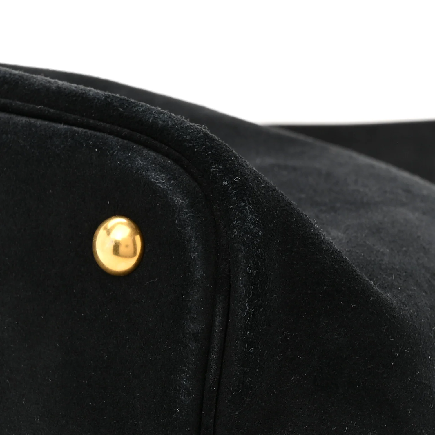 Suede Studded Bucket Bag Black - Image 9