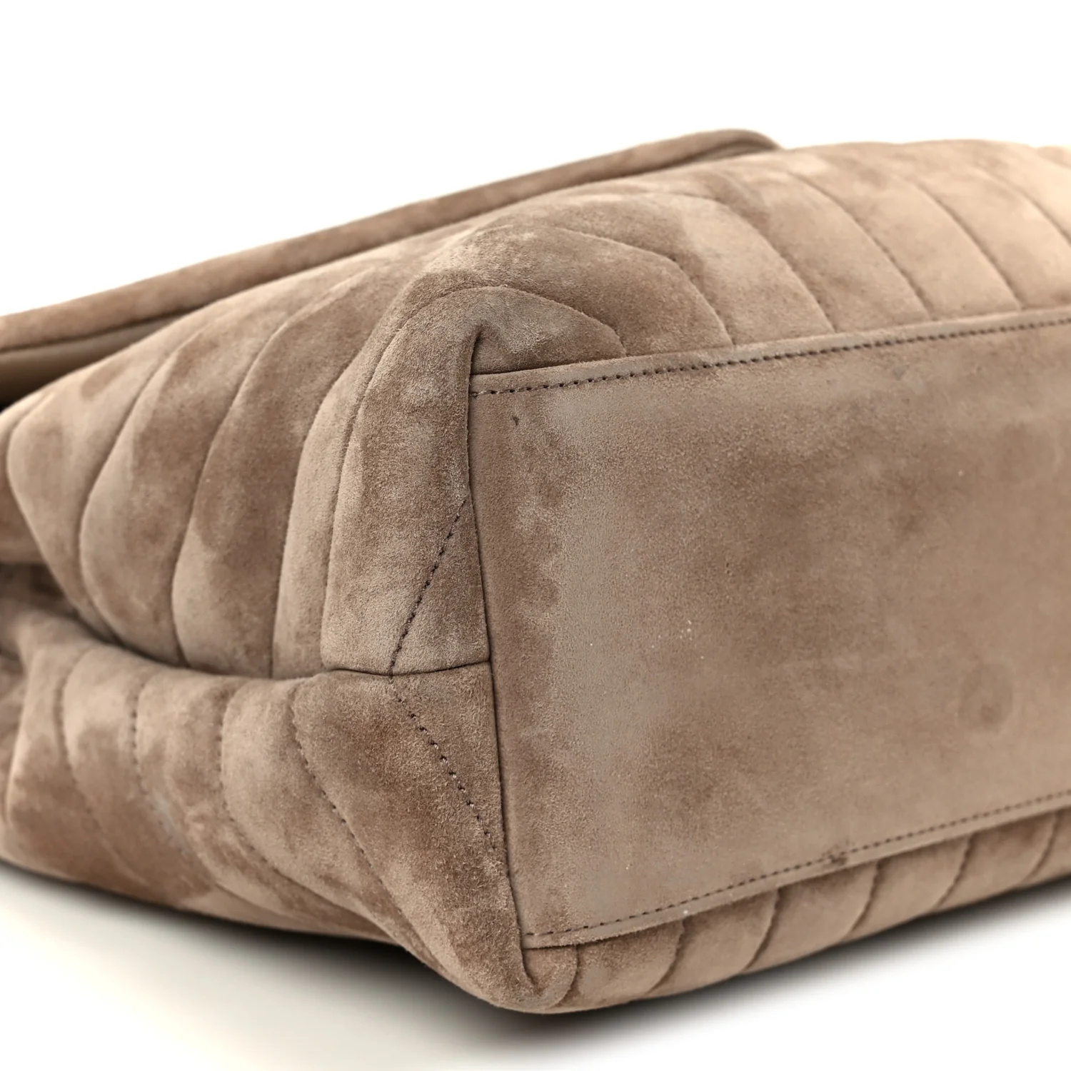 Suede Y Quilted Monogram Medium Loulou Chain Satchel Taupe - Image 10