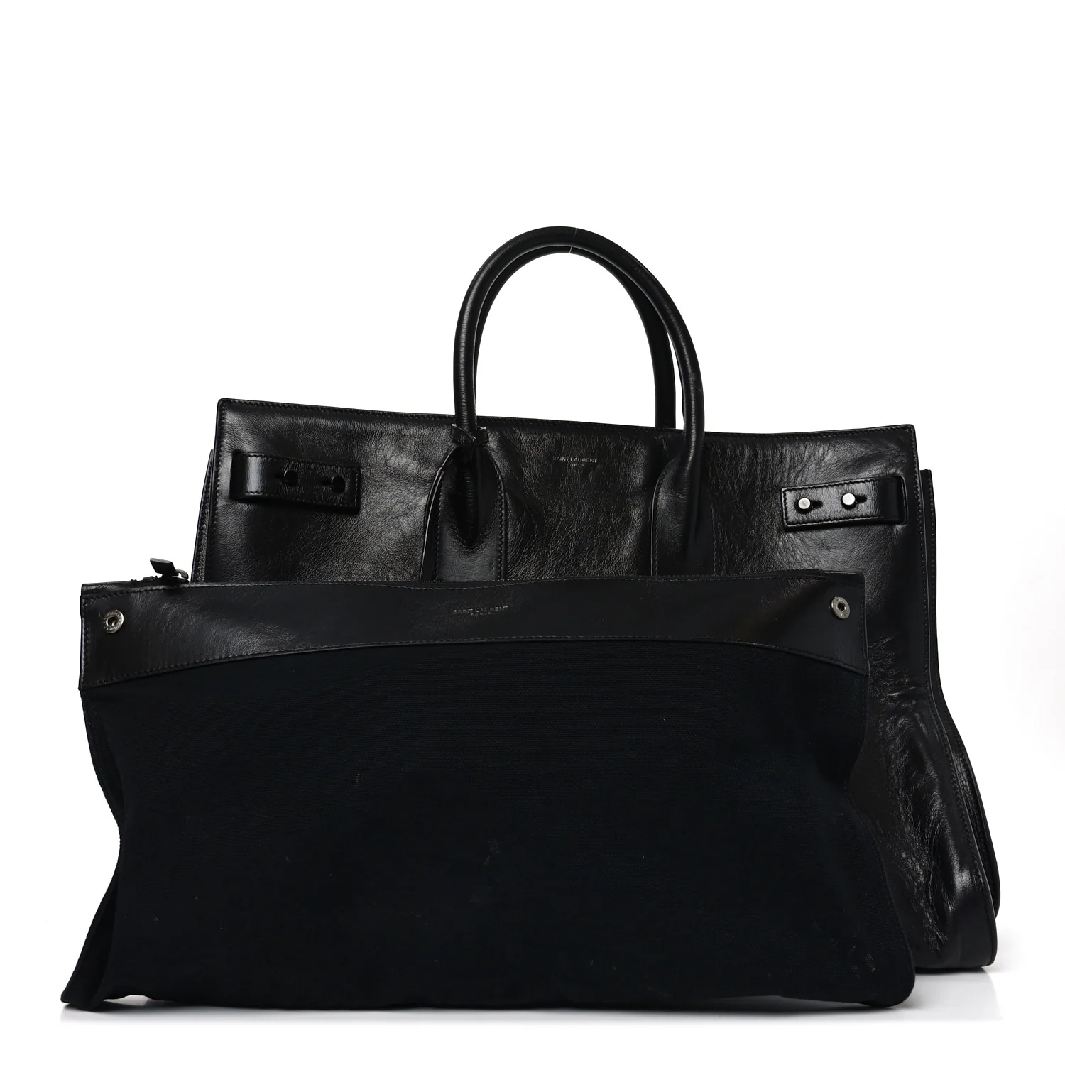 Textured Patent Large Souple Sac De Jour Black - Image 2