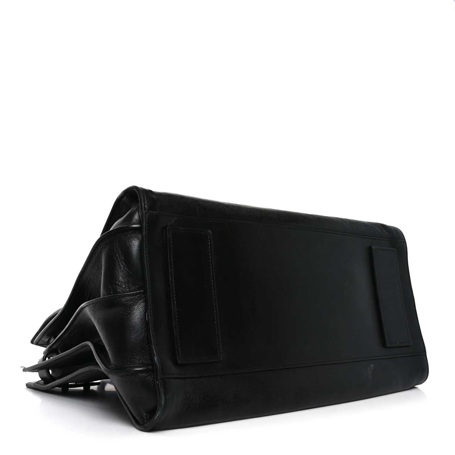 Textured Patent Large Souple Sac De Jour Black - Image 4