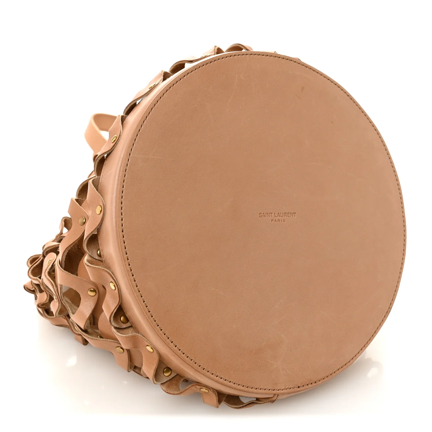 Vegetable Tanned Calfskin Studded Seau Coeur Bucket Bag Vintage Brown - Image 4
