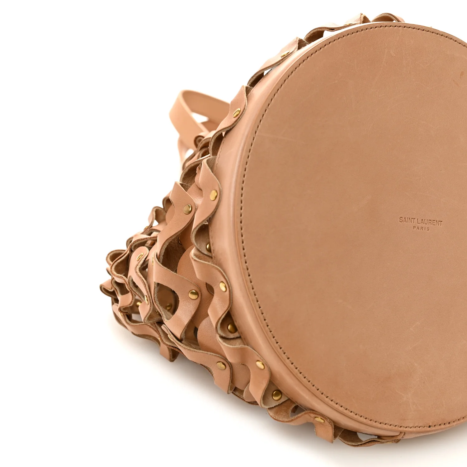 Vegetable Tanned Calfskin Studded Seau Coeur Bucket Bag Vintage Brown - Image 9