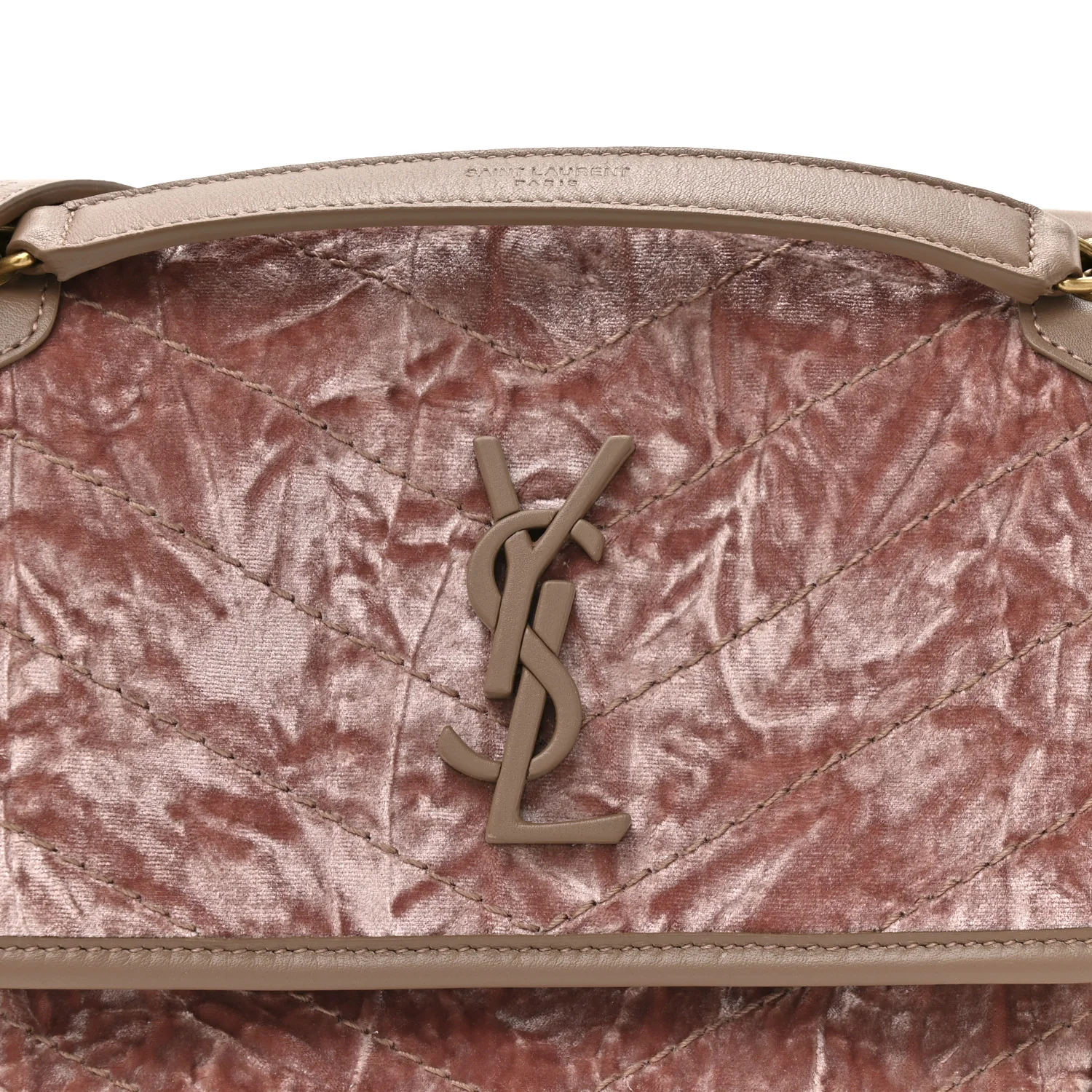 Velvet Monogram Matelasse Baby Niki Chain Satchel Pink - Image 8