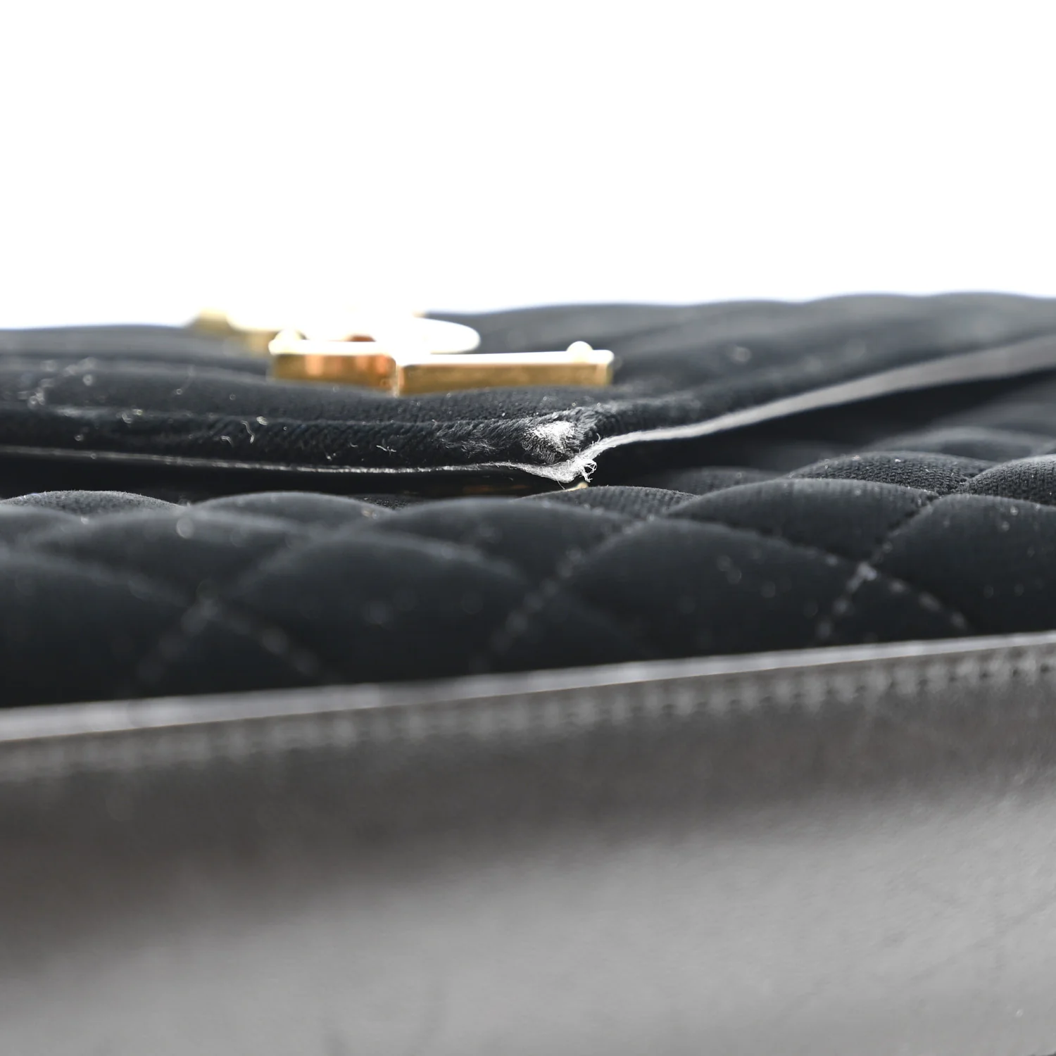 Velvet Tri-Quilt Monogram Medium College Bag Black - Image 13