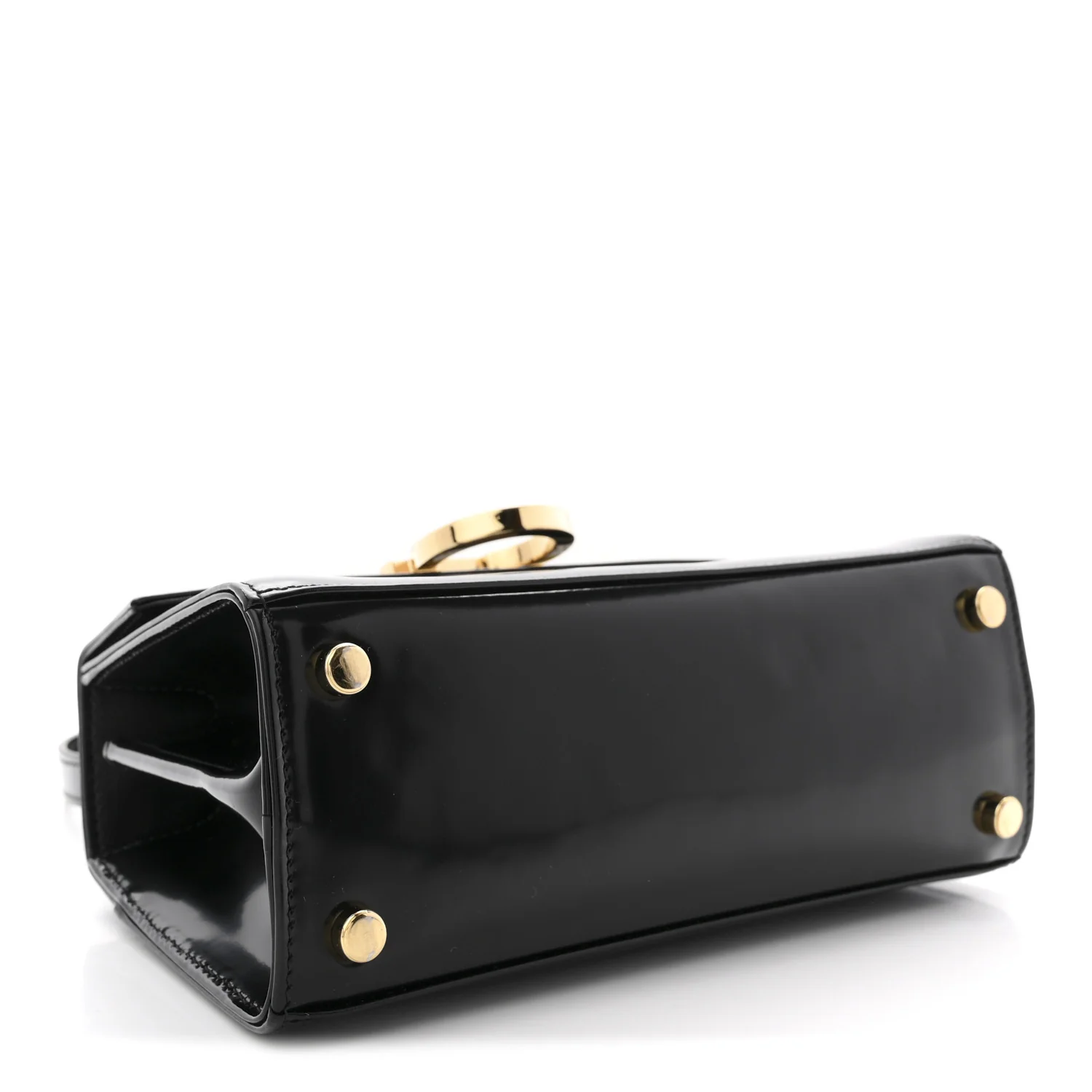Brushed Off Calfskin Mini Iconic Top Handle Bag Black - Image 4