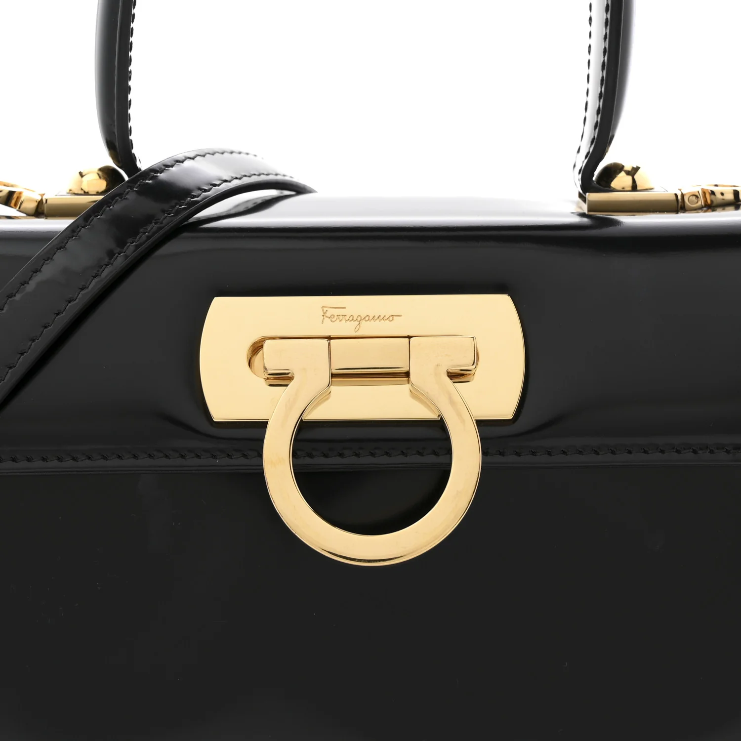 Brushed Off Calfskin Mini Iconic Top Handle Bag Black - Image 8