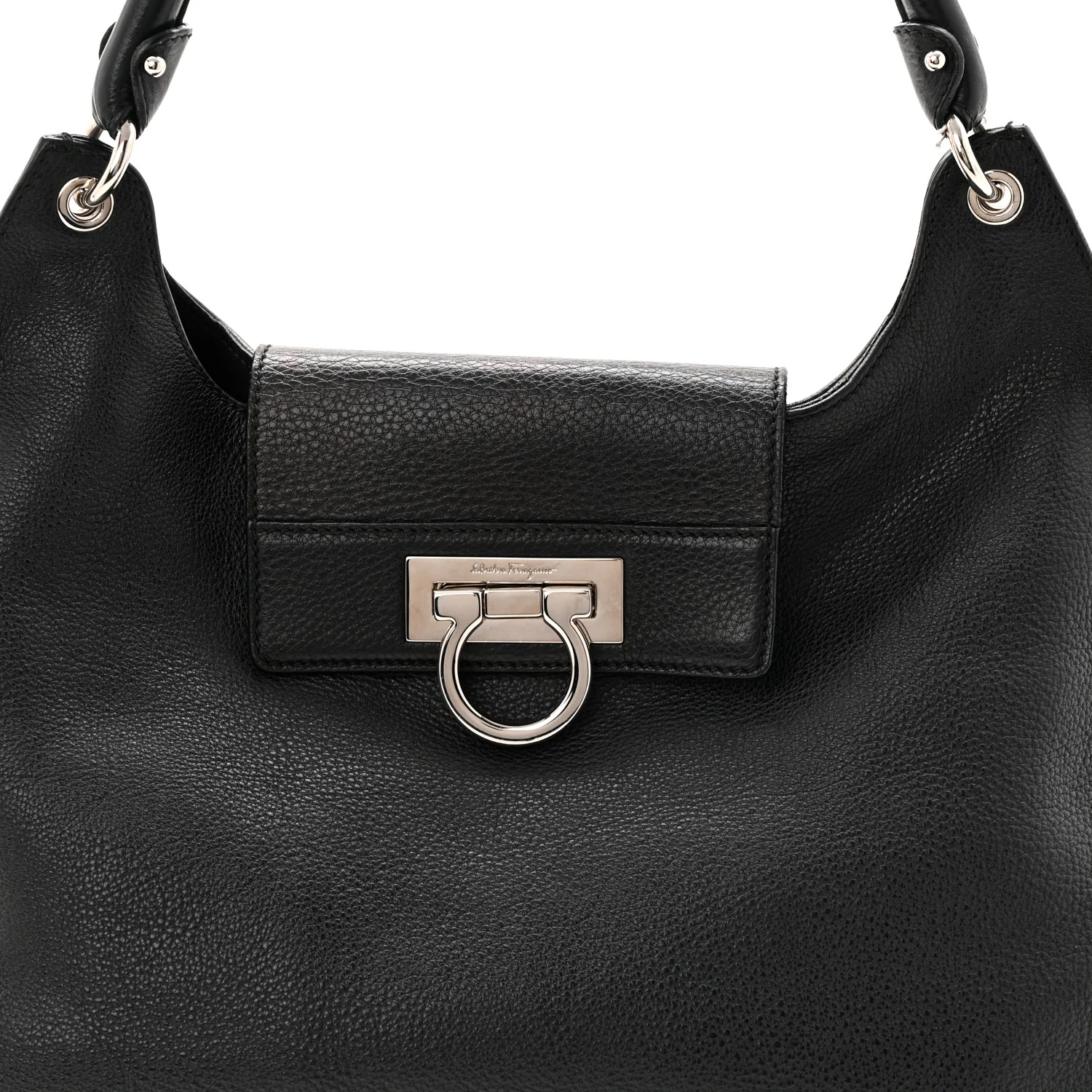 Calfskin Fanisa Gancini Large Hobo Black - Image 8