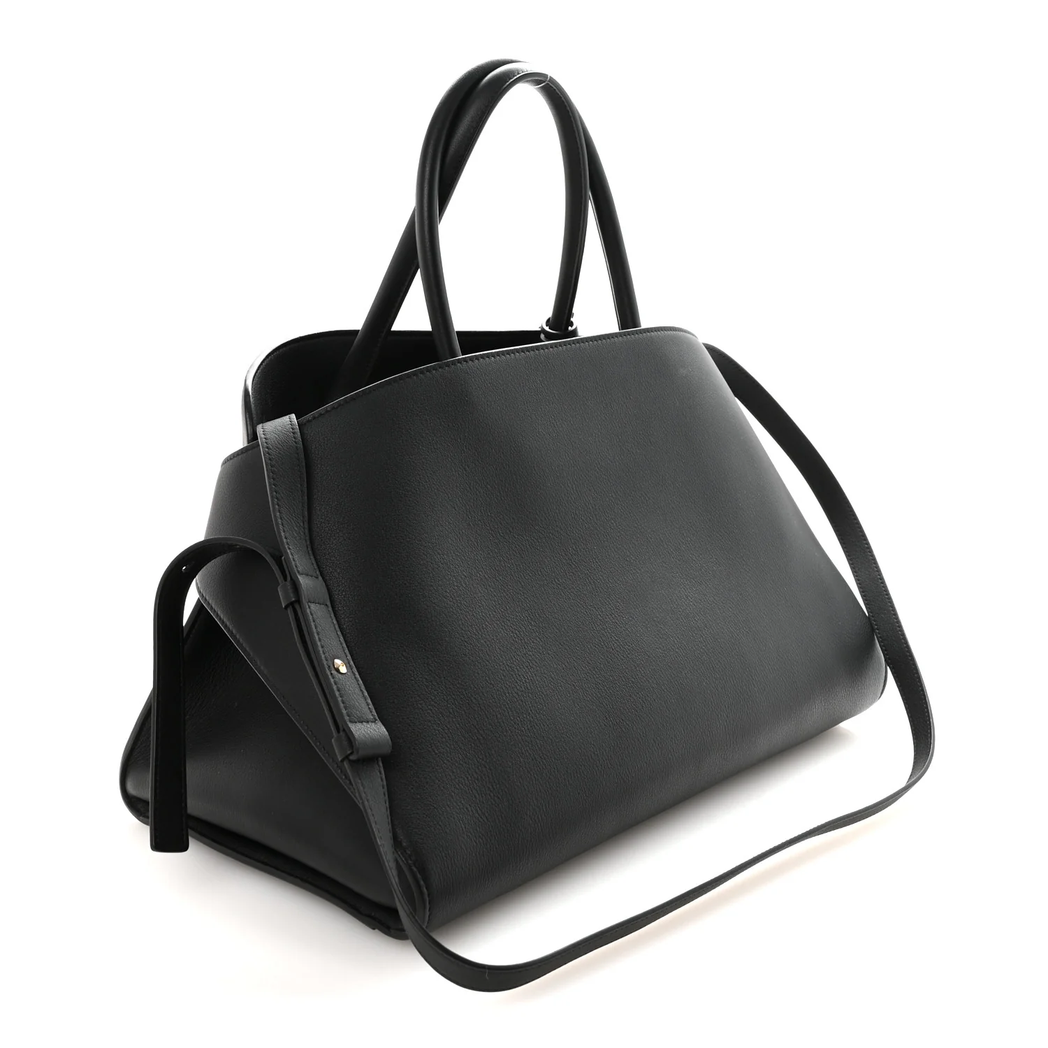 Calfskin Medium Hug Bag Black - Image 2