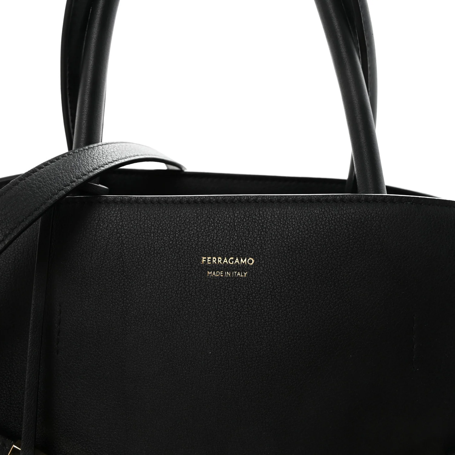 Calfskin Medium Hug Bag Black - Image 7