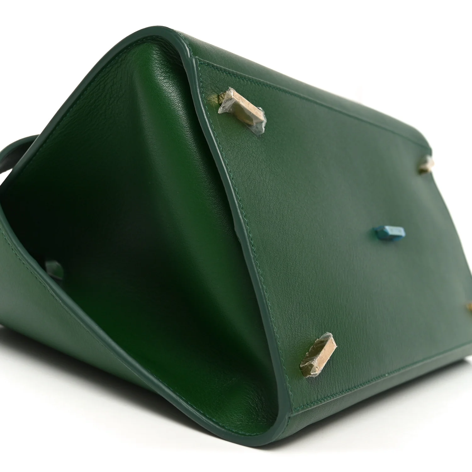 Calfskin Medium Hug Soft Shoulder Bag Forest Green - Image 8