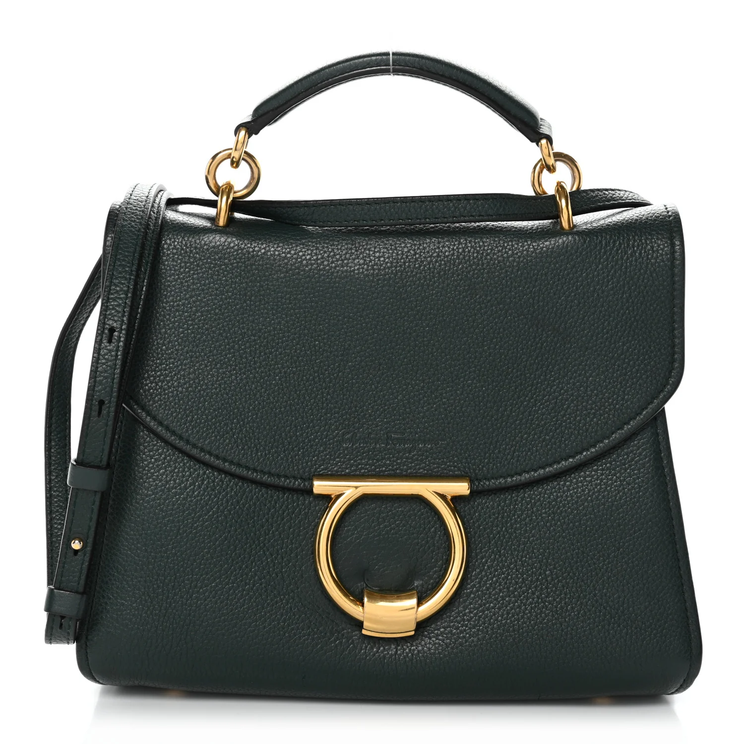 Calfskin Small Margot Top Handle Satchel Verde Olivo