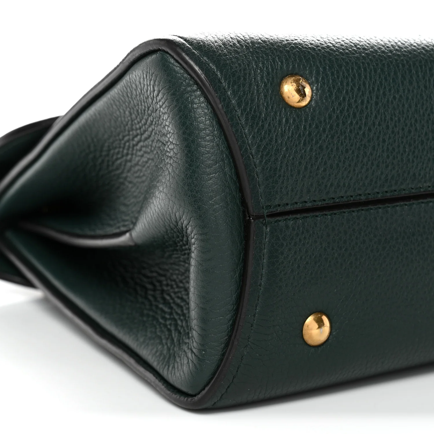 Calfskin Small Margot Top Handle Satchel Verde Olivo - Image 8