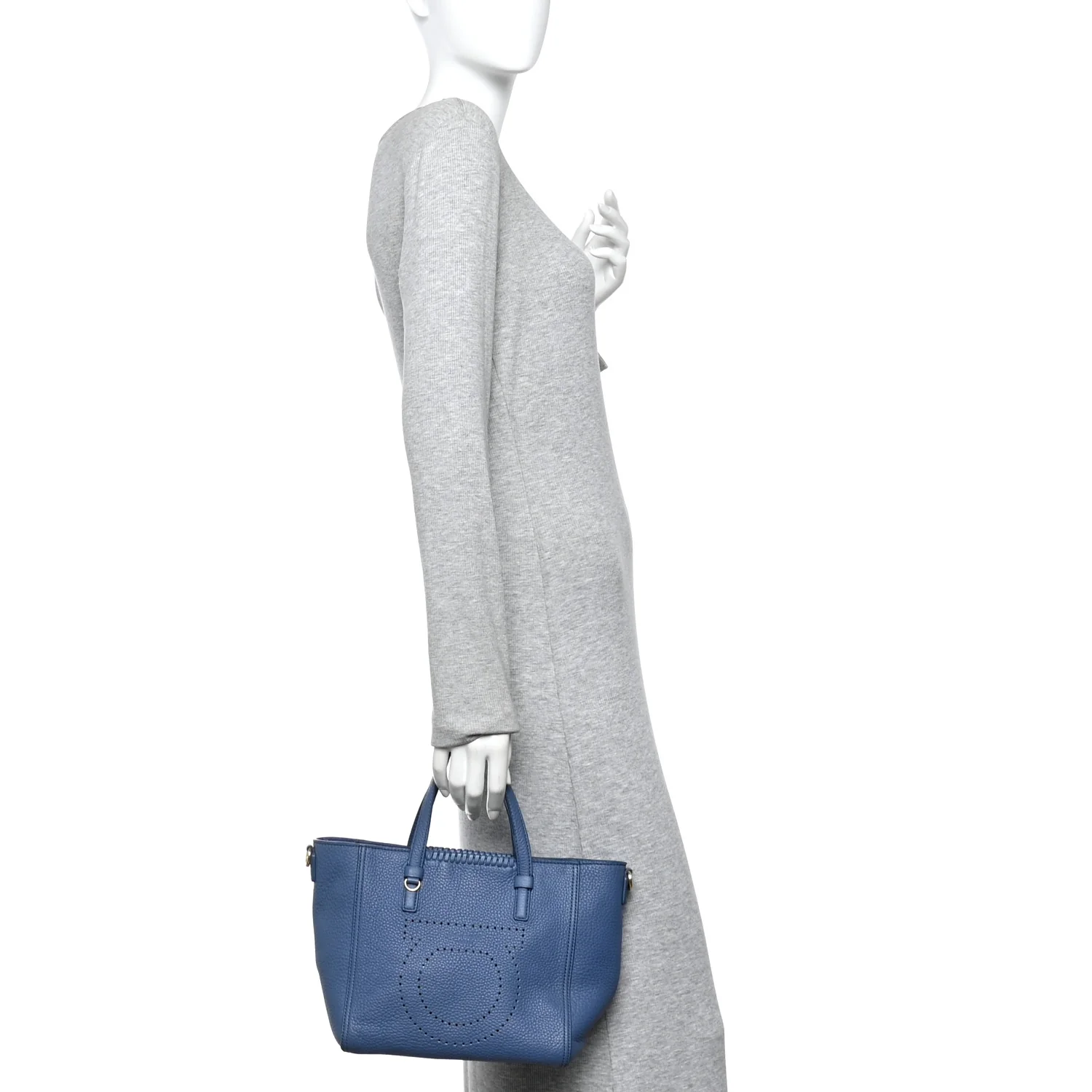 Calfskin Tote Blue - Image 2